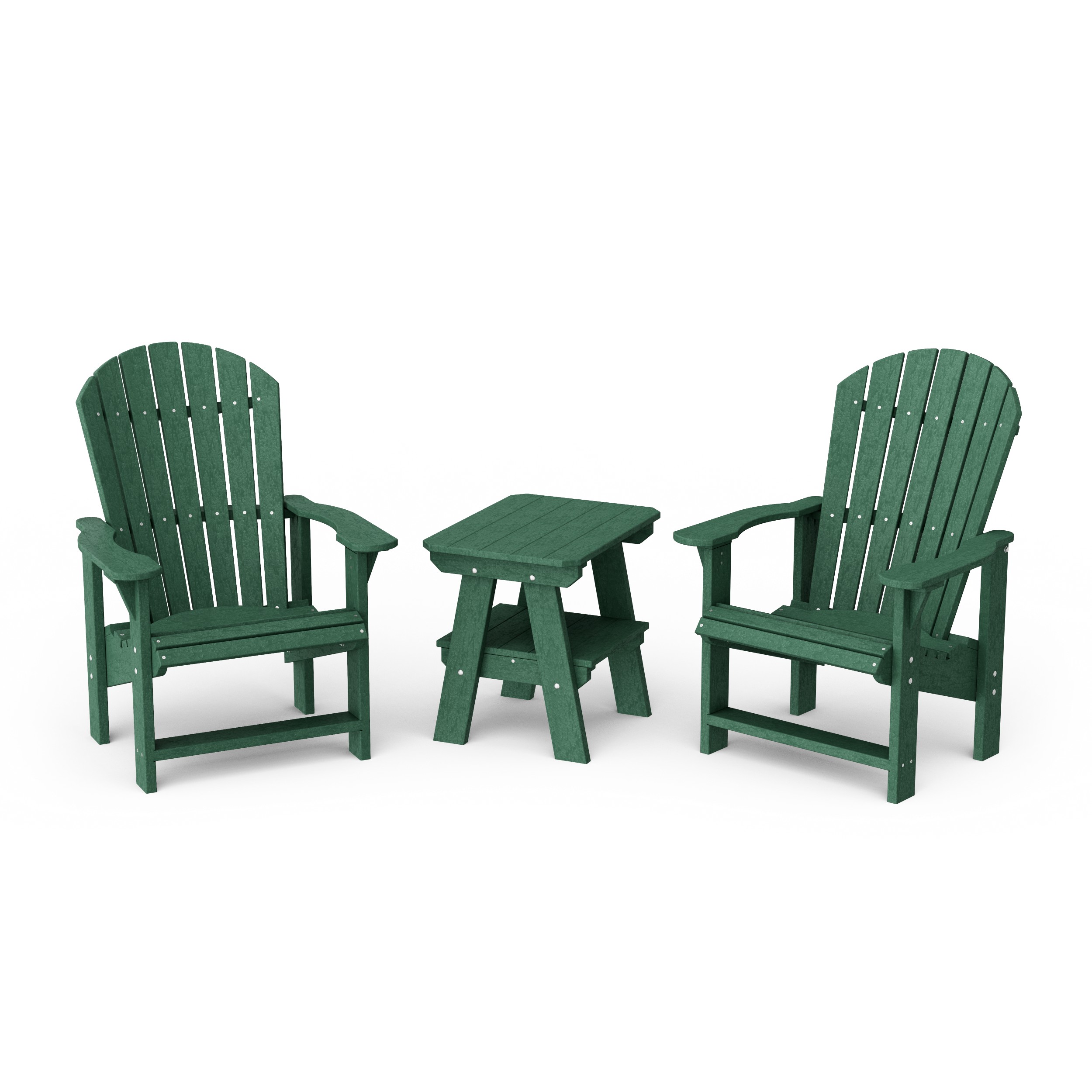 Heritage 3-Piece Upright Adirondack Chair Set with 22" Side Table