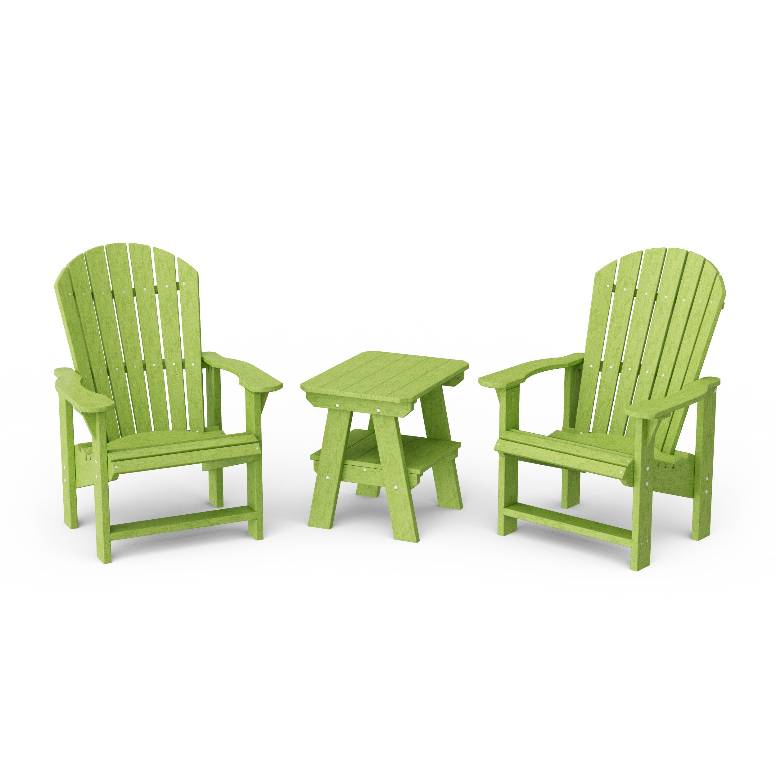 Heritage 3-Piece Upright Adirondack Chair Set with 22" Side Table