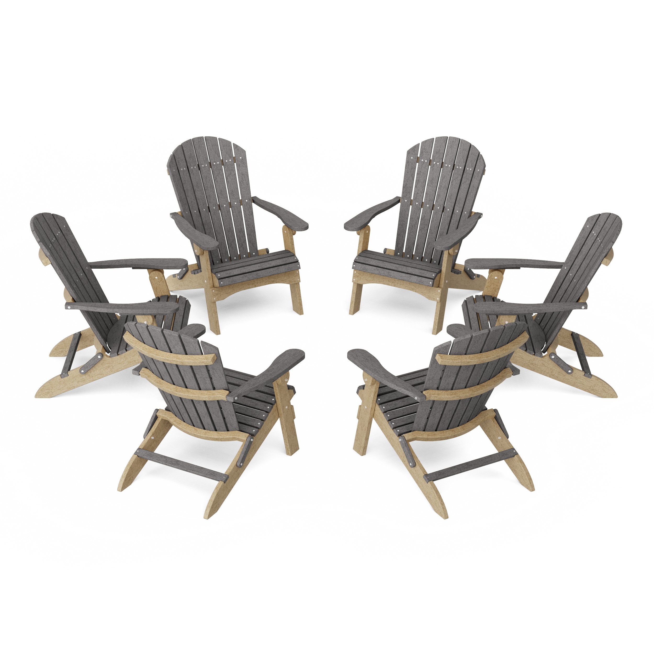 Heritage Folding Adirondack Chairs Set of 6