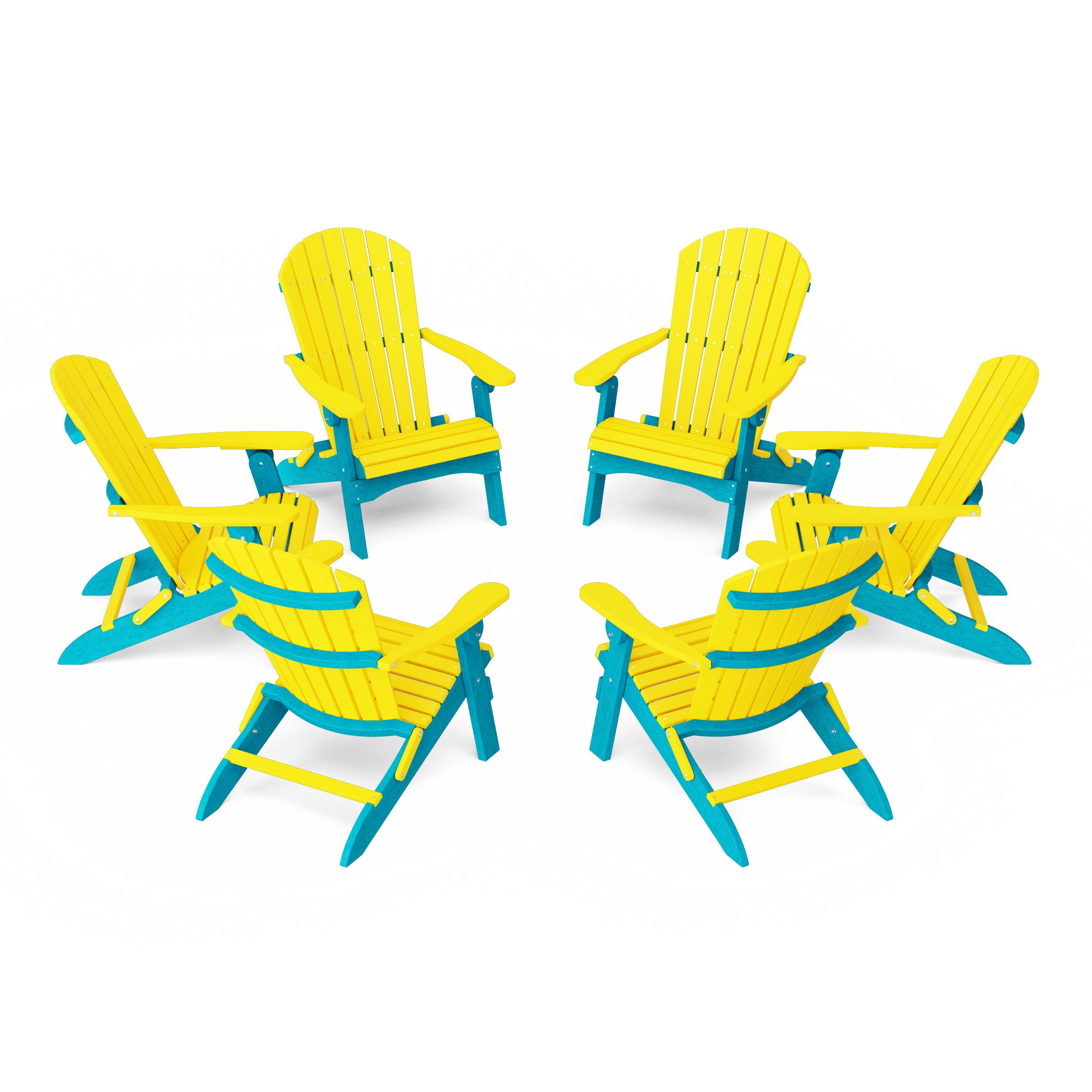 Heritage Folding Adirondack Chairs Set of 6