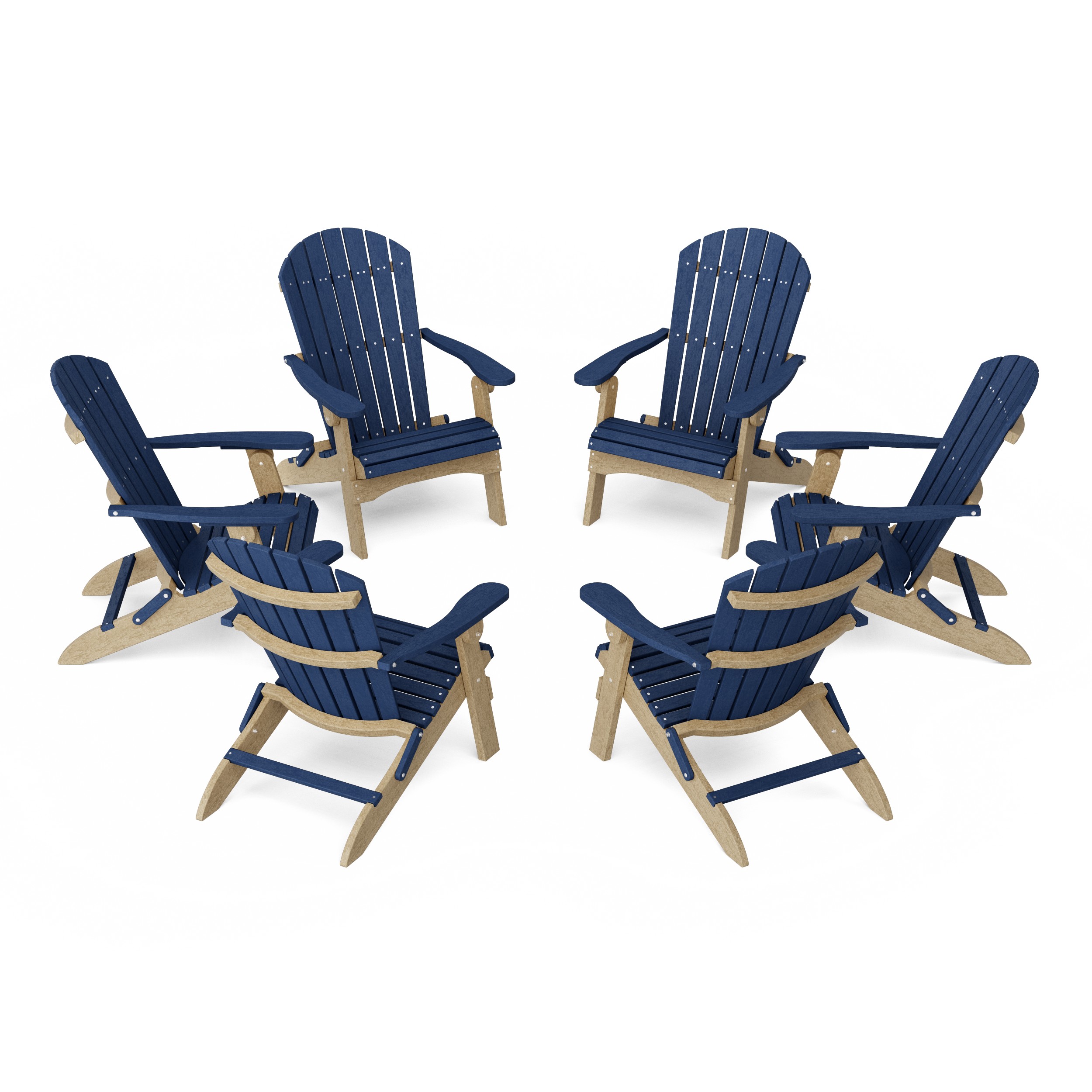 Heritage Folding Adirondack Chairs Set of 6