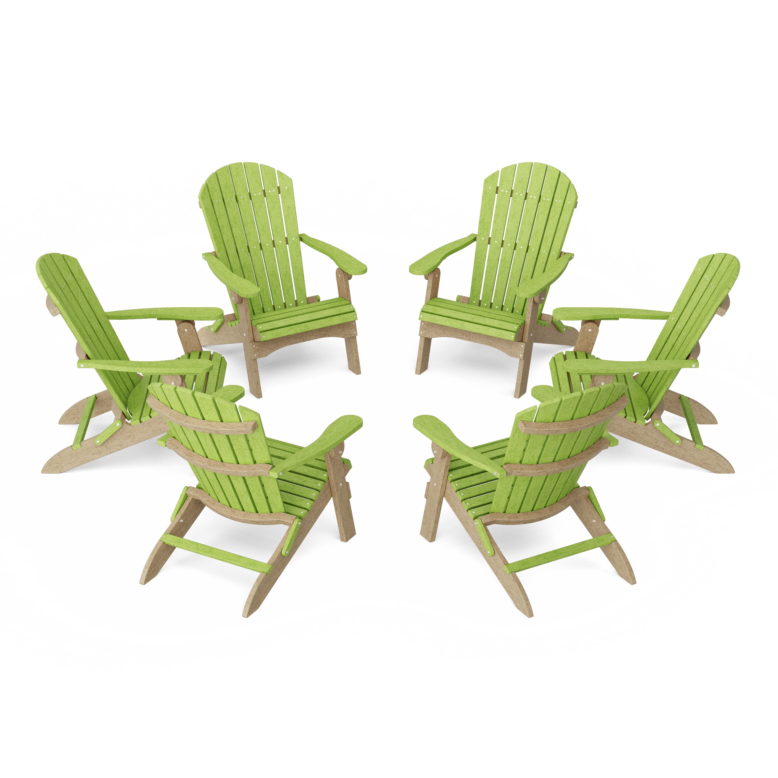 Heritage Folding Adirondack Chairs Set of 6