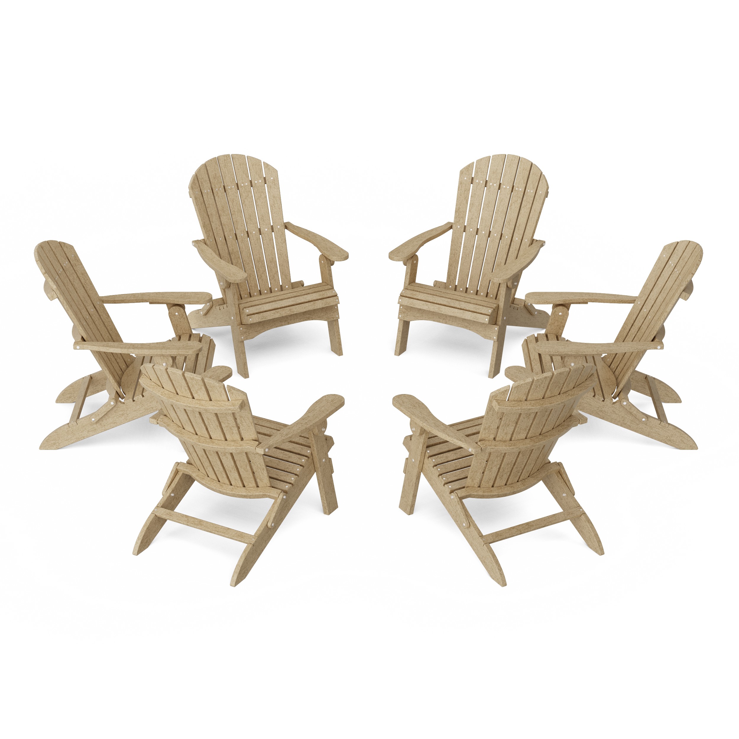Heritage Folding Adirondack Chairs Set of 6
