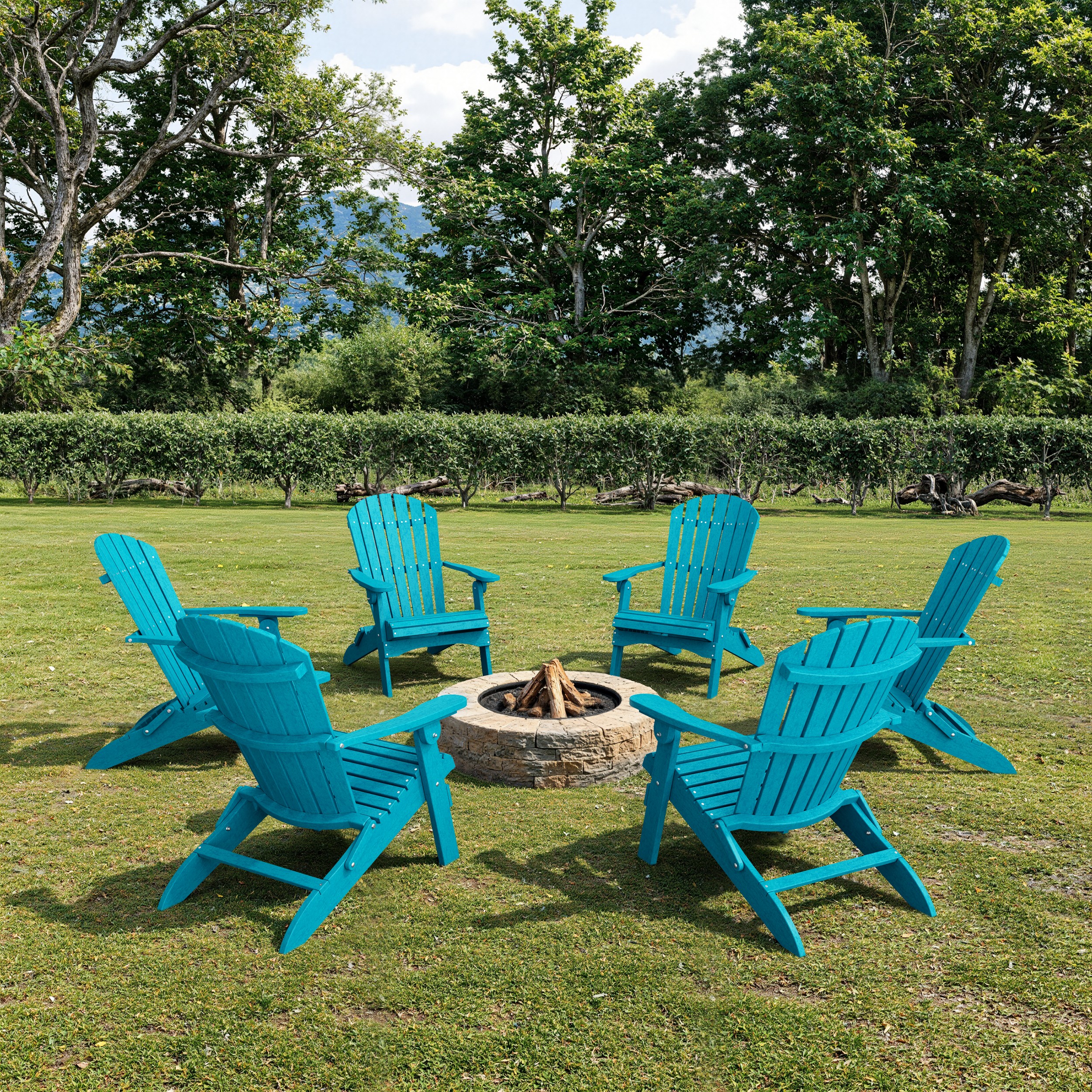 Heritage Folding Adirondack Chairs Set of 6