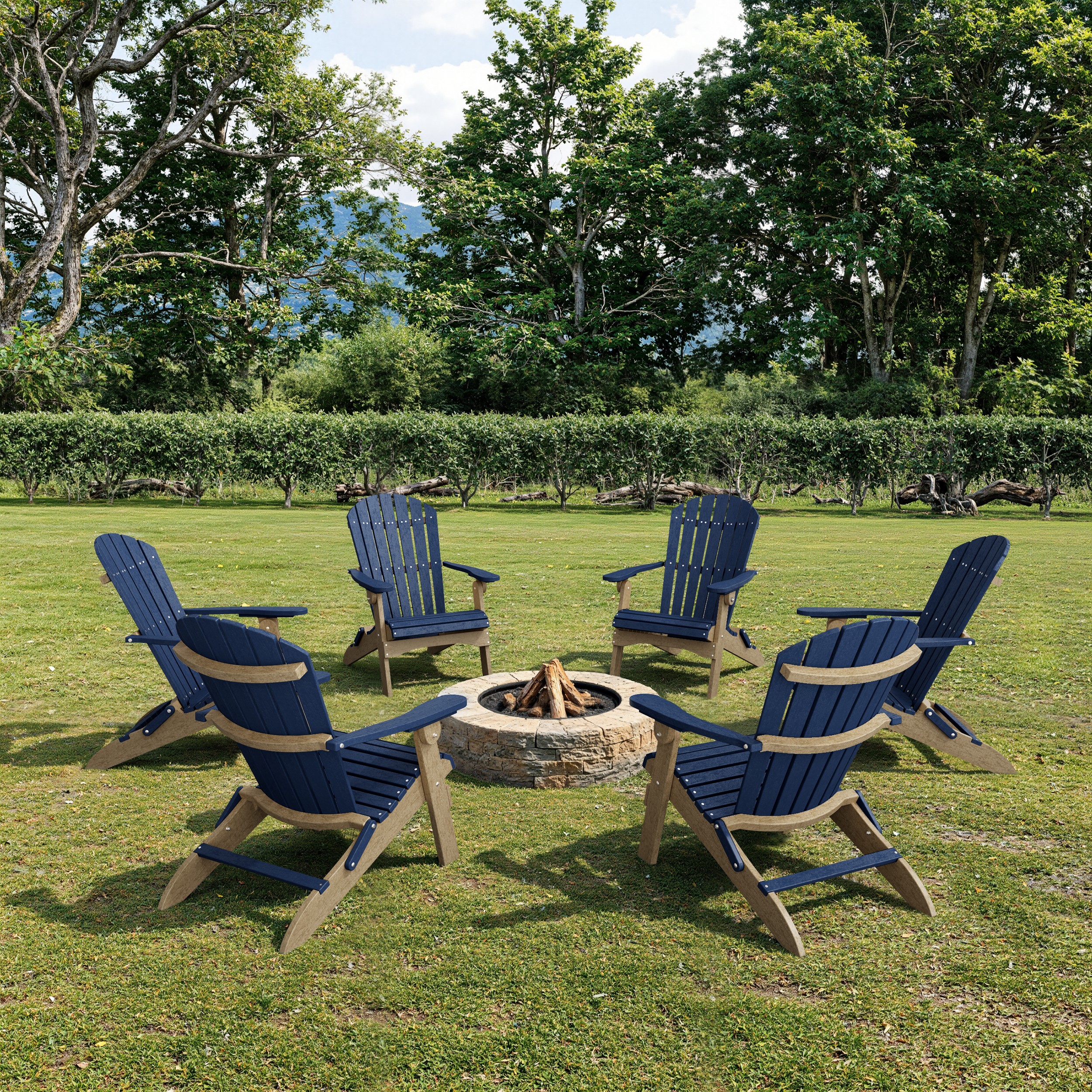 Heritage Folding Adirondack Chairs Set of 6