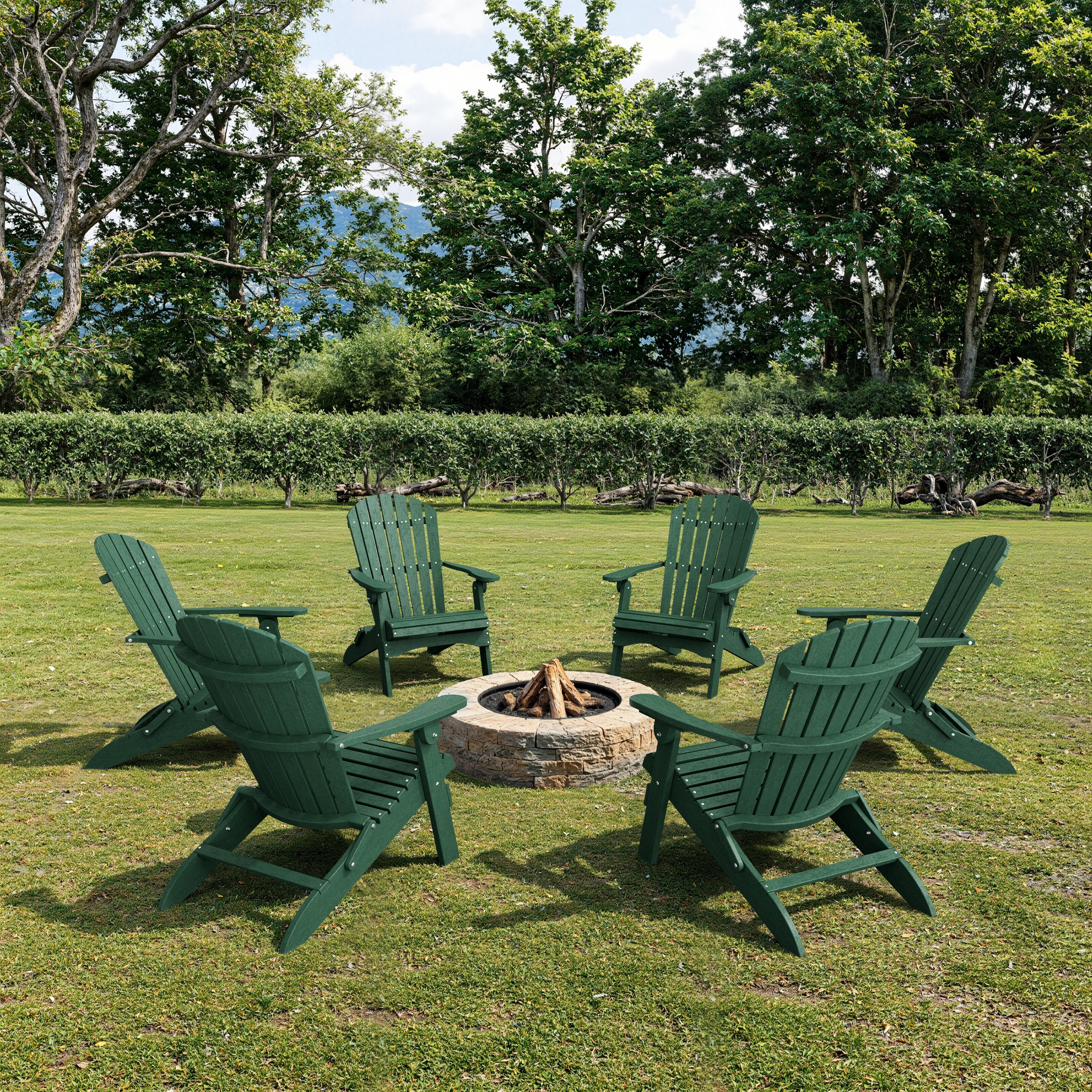 Heritage Folding Adirondack Chairs Set of 6