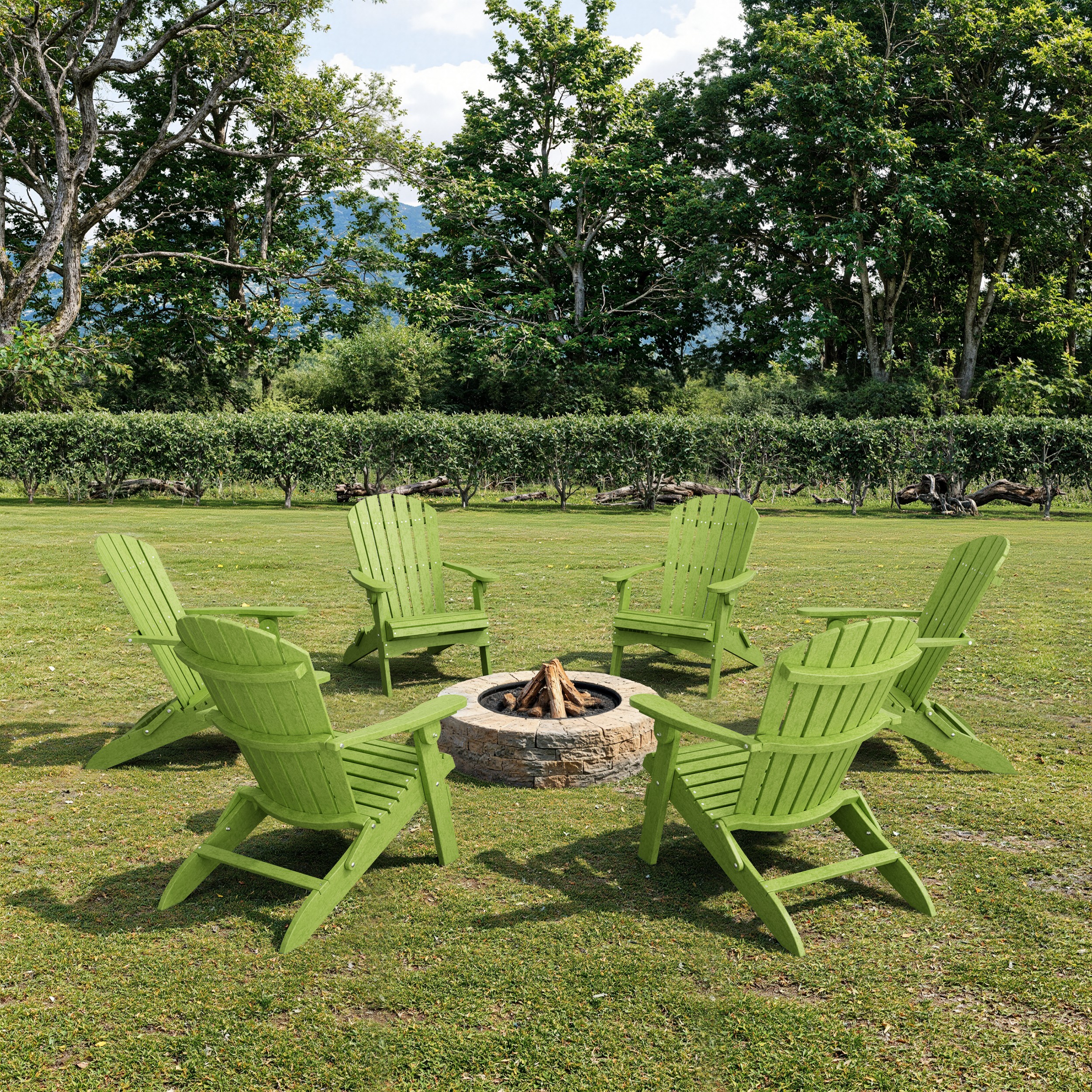 Heritage Folding Adirondack Chairs Set of 6