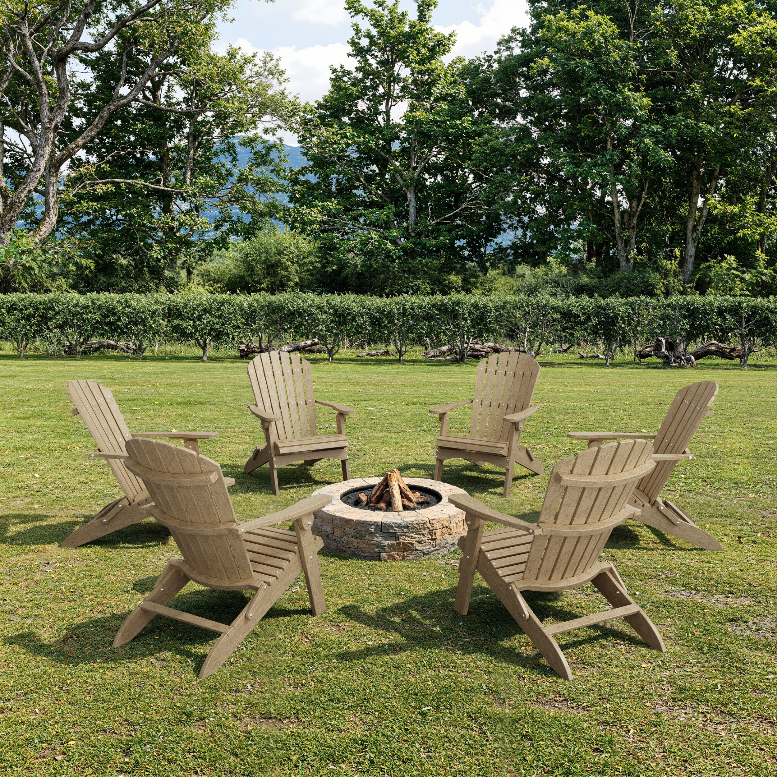 Heritage Folding Adirondack Chairs Set of 6