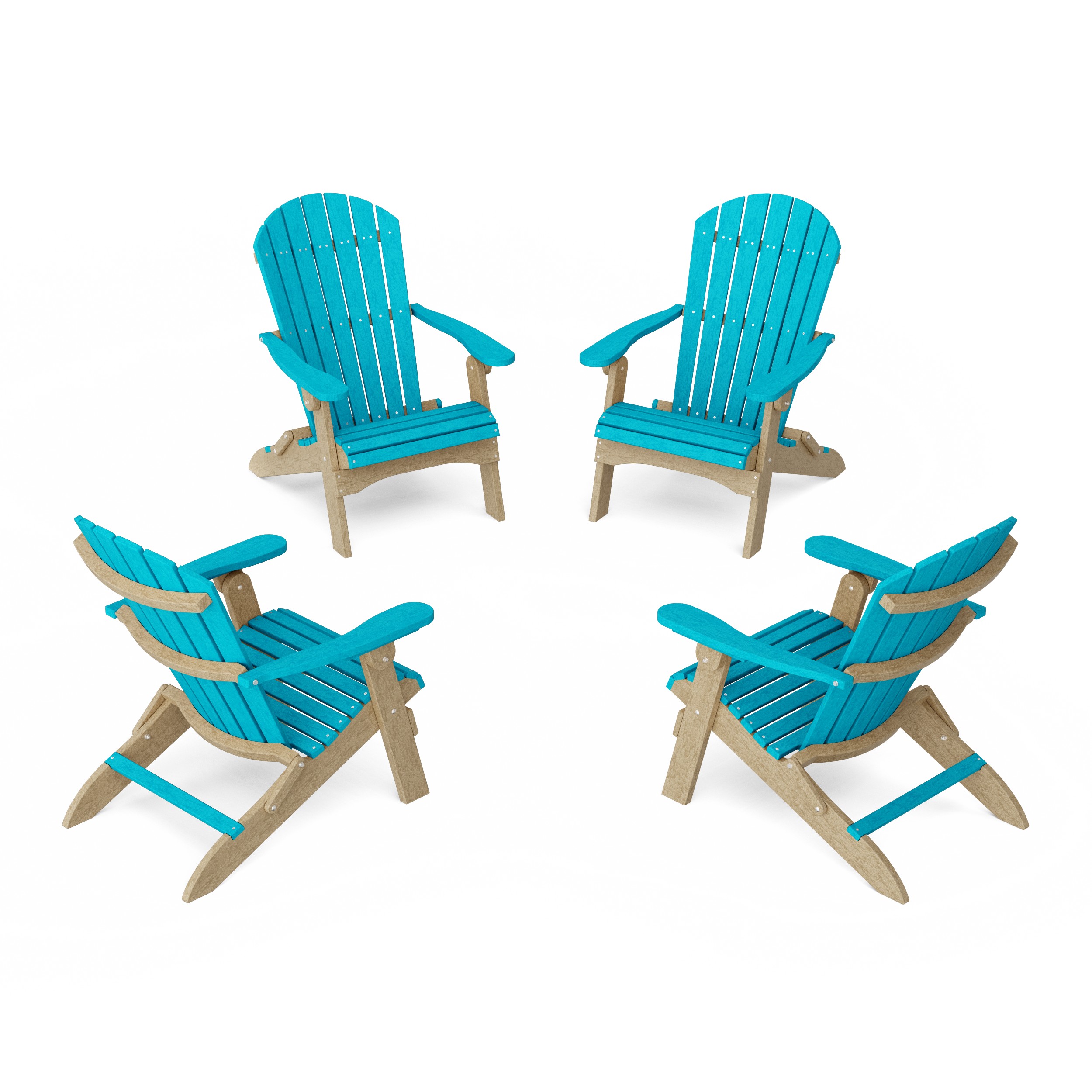 Heritage Folding Adirondack Chairs Set of 4