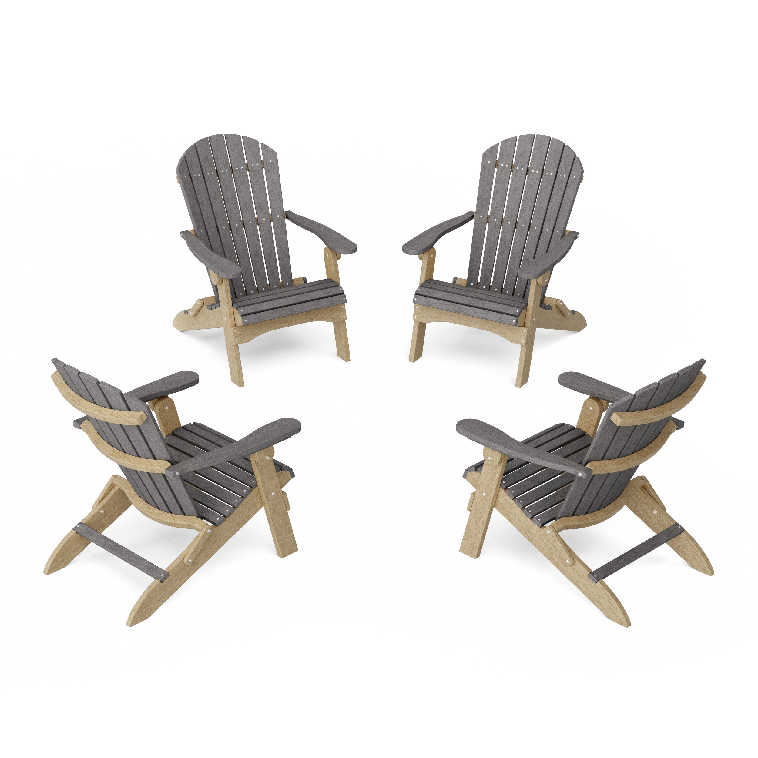 Heritage Folding Adirondack Chairs Set of 4