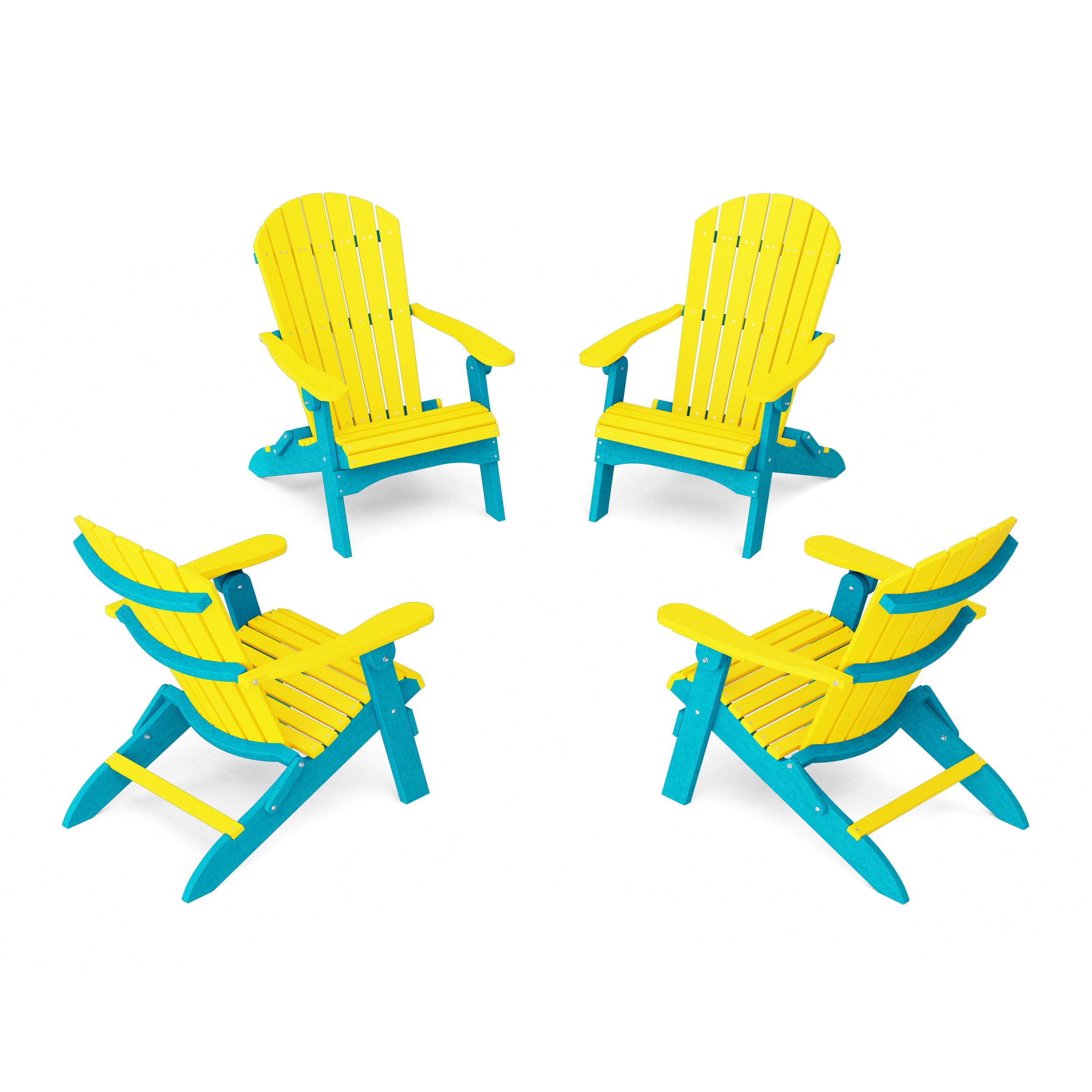 Heritage Folding Adirondack Chairs Set of 4