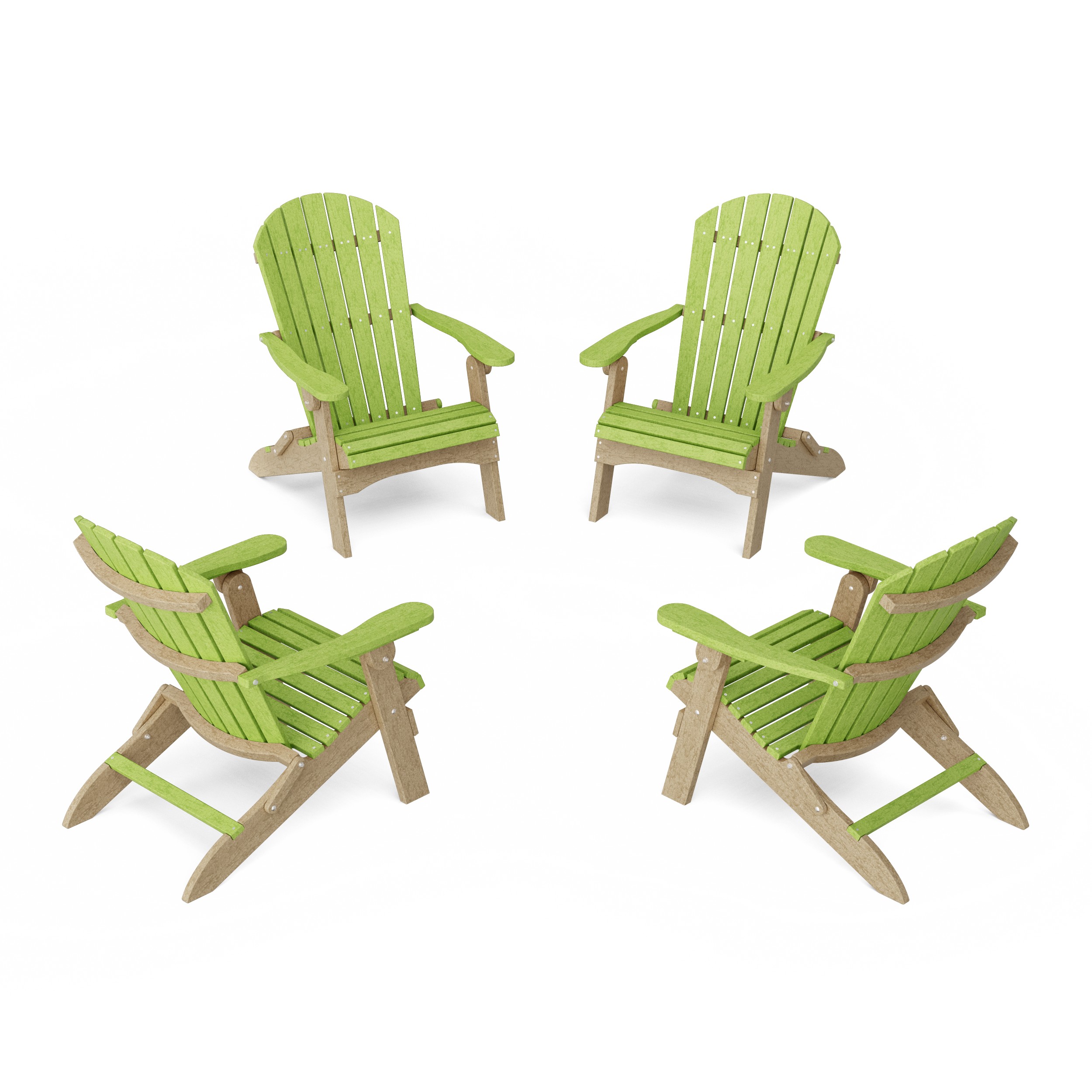 Heritage Folding Adirondack Chairs Set of 4