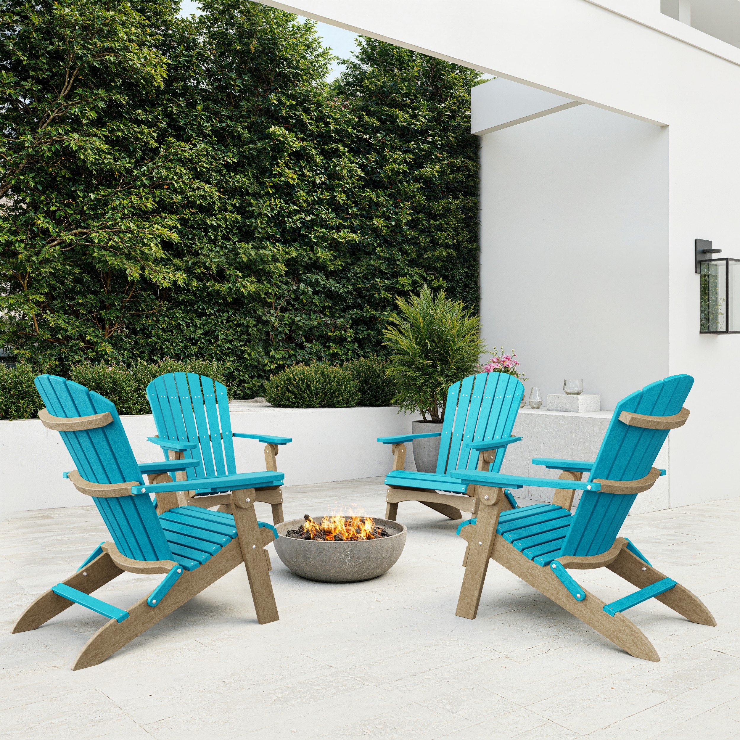 Heritage Folding Adirondack Chairs Set of 4