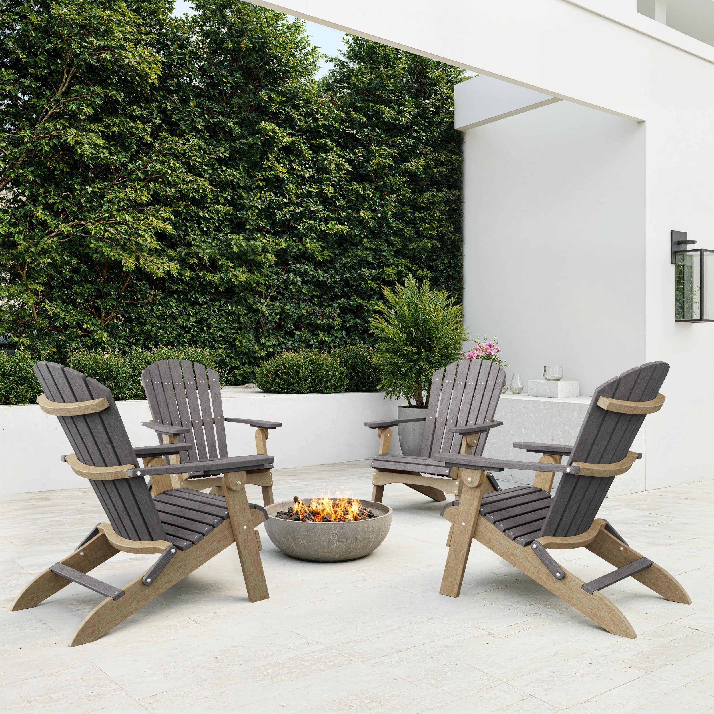 Heritage Folding Adirondack Chairs Set of 4