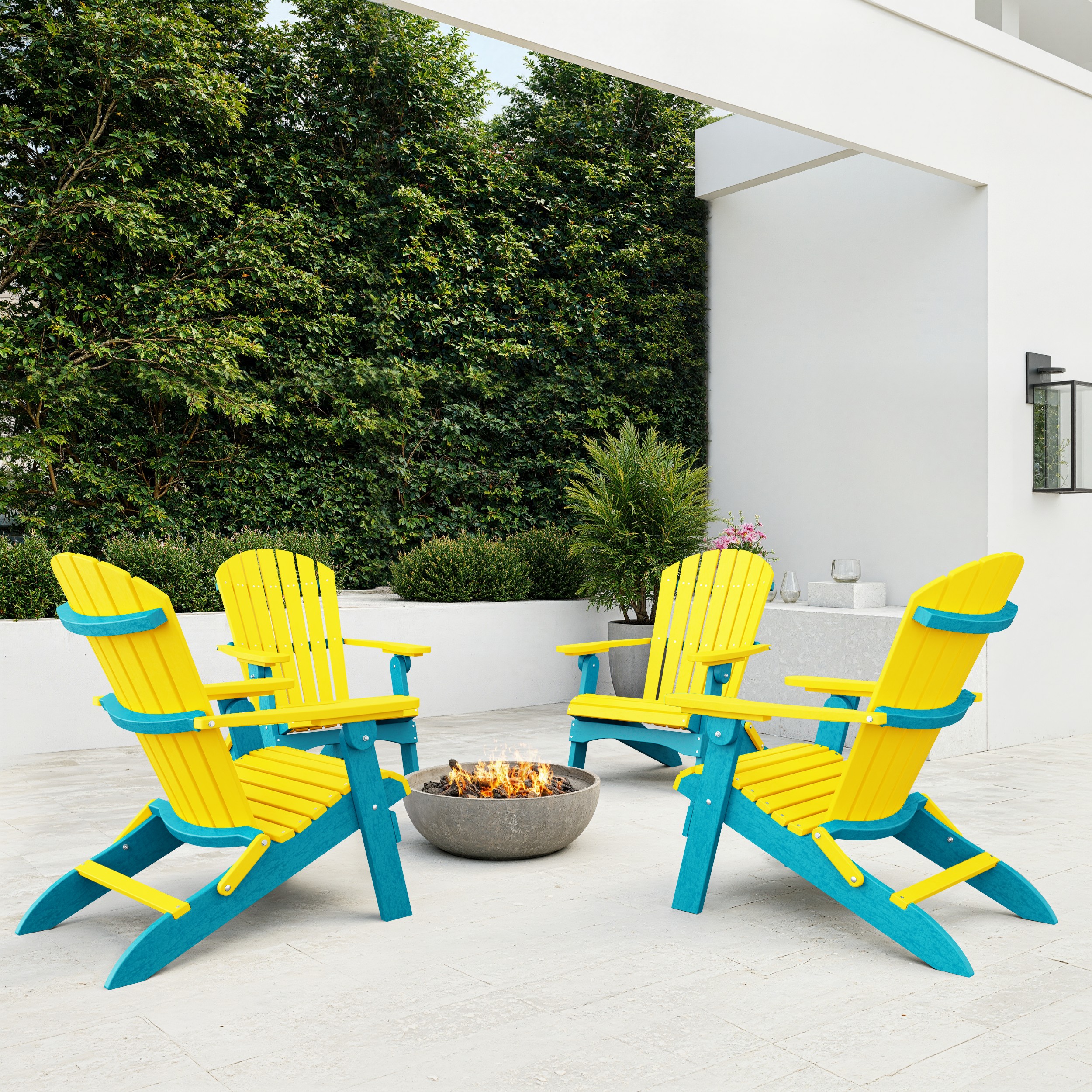 Heritage Folding Adirondack Chairs Set of 4