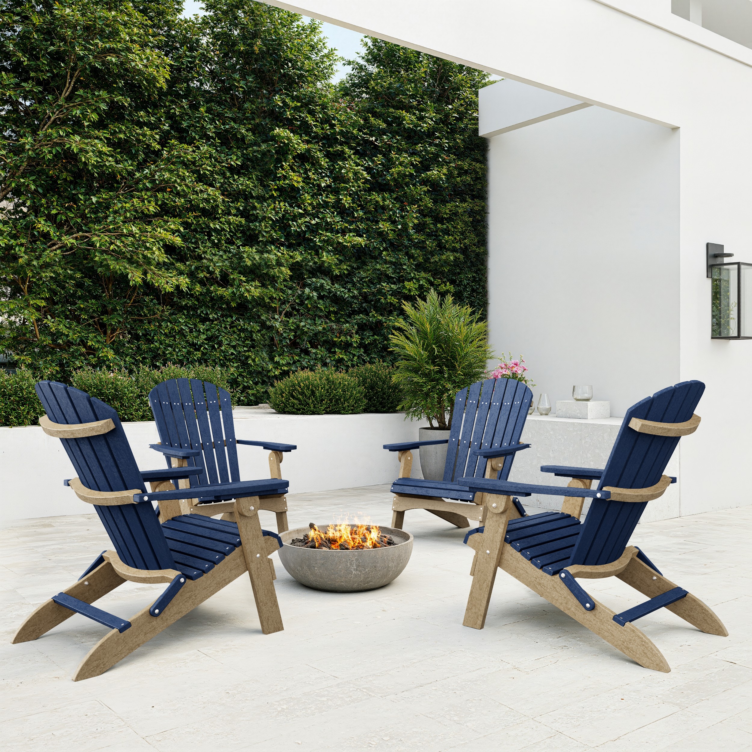 Heritage Folding Adirondack Chairs Set of 4