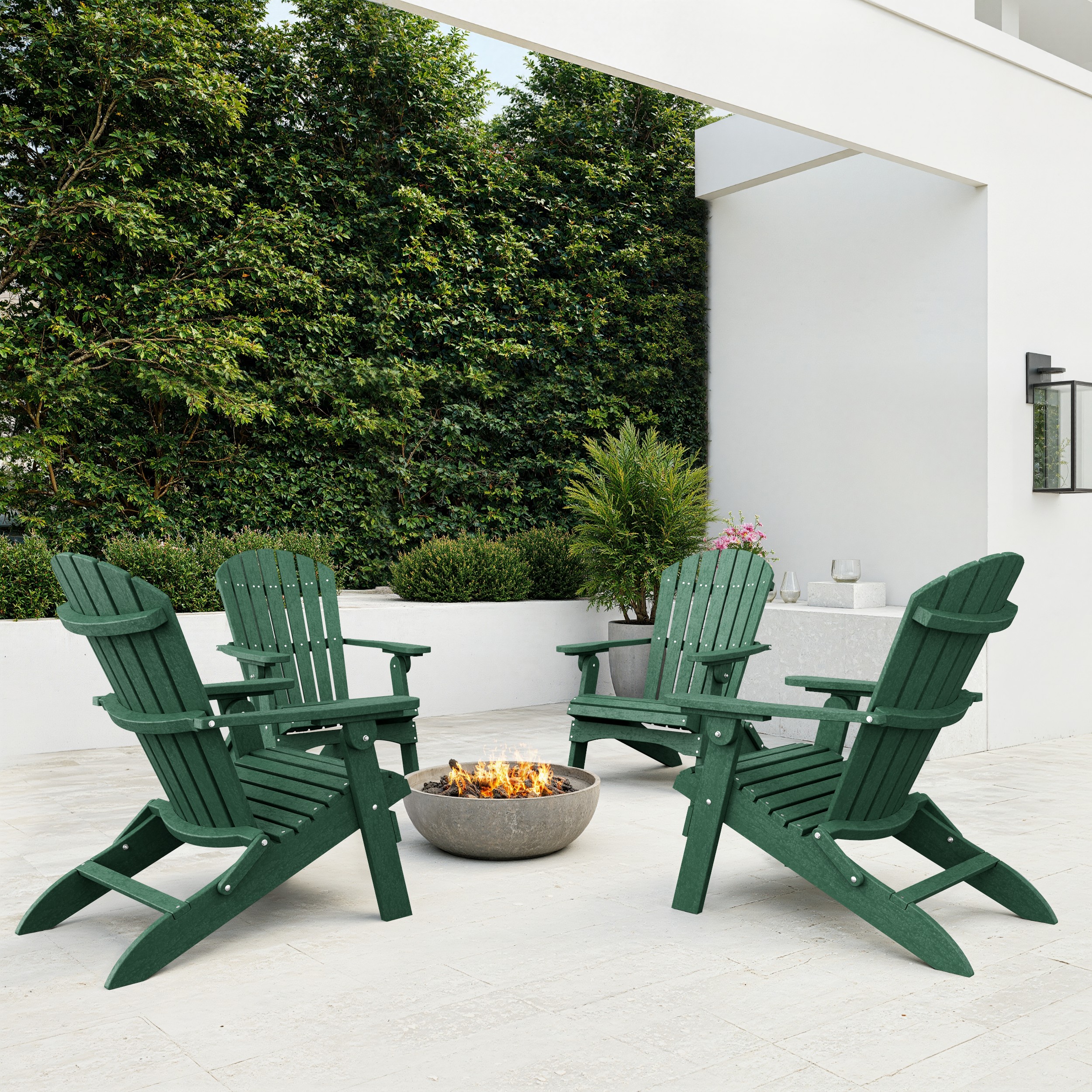 Heritage Folding Adirondack Chairs Set of 4
