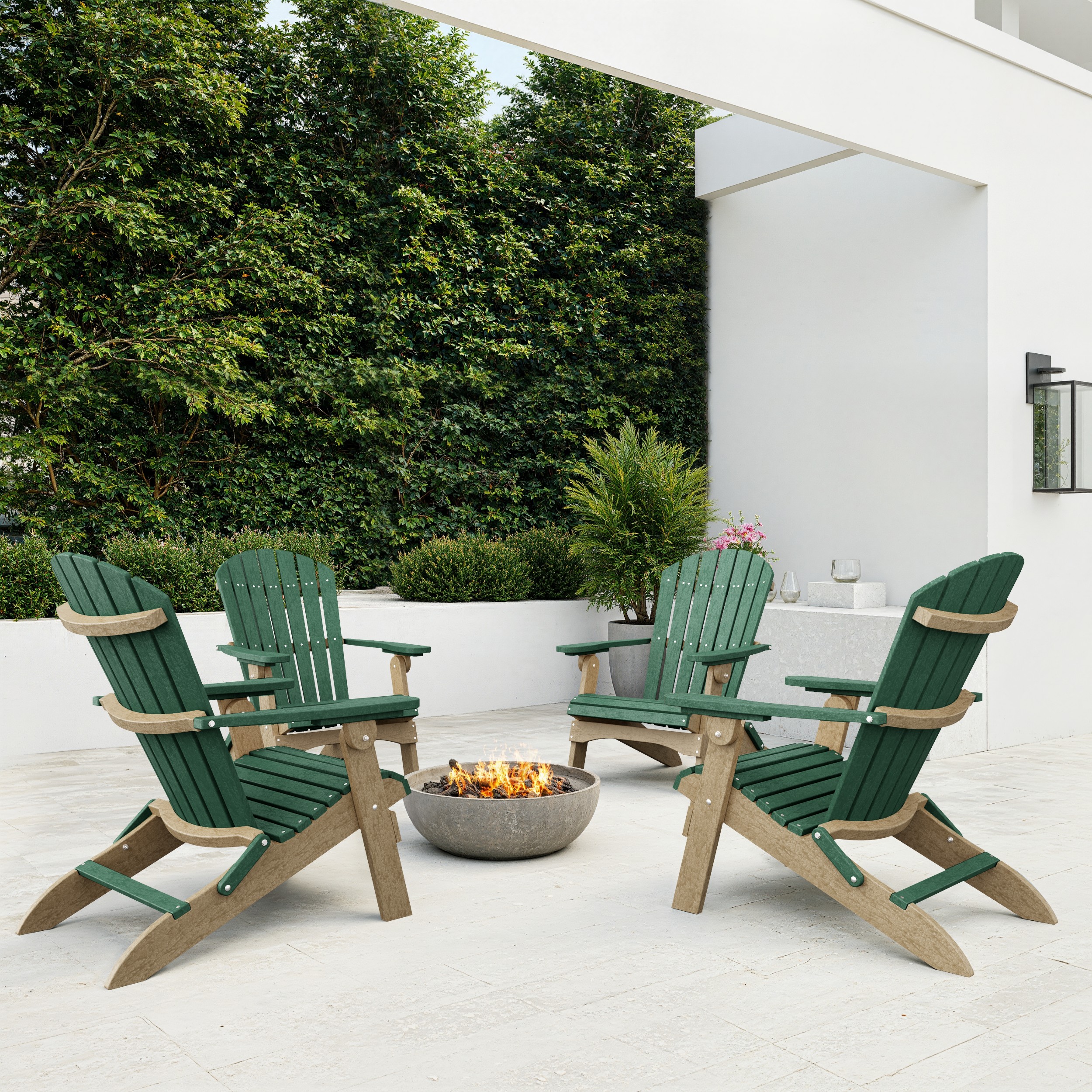 Heritage Folding Adirondack Chairs Set of 4
