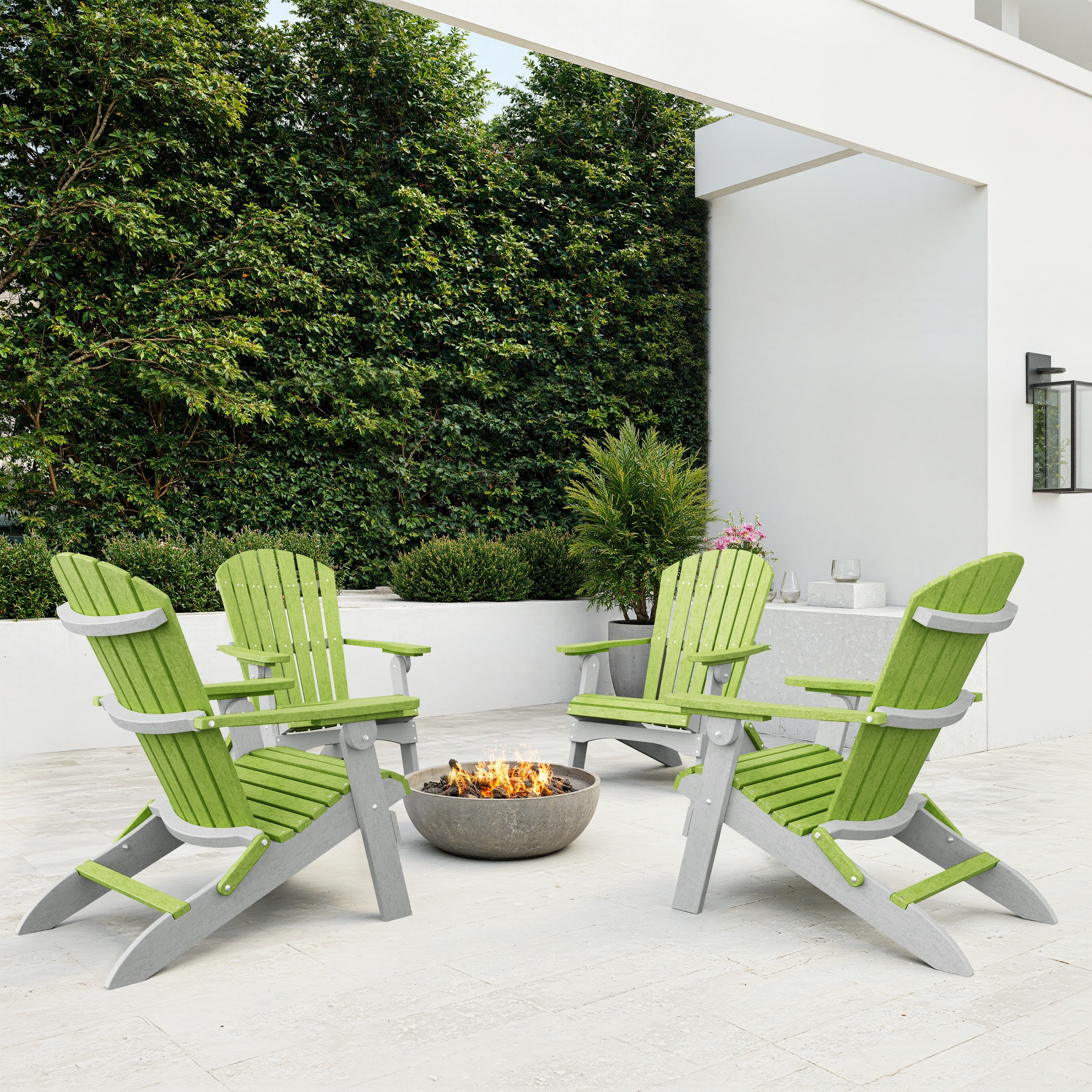 Heritage Folding Adirondack Chairs Set of 4