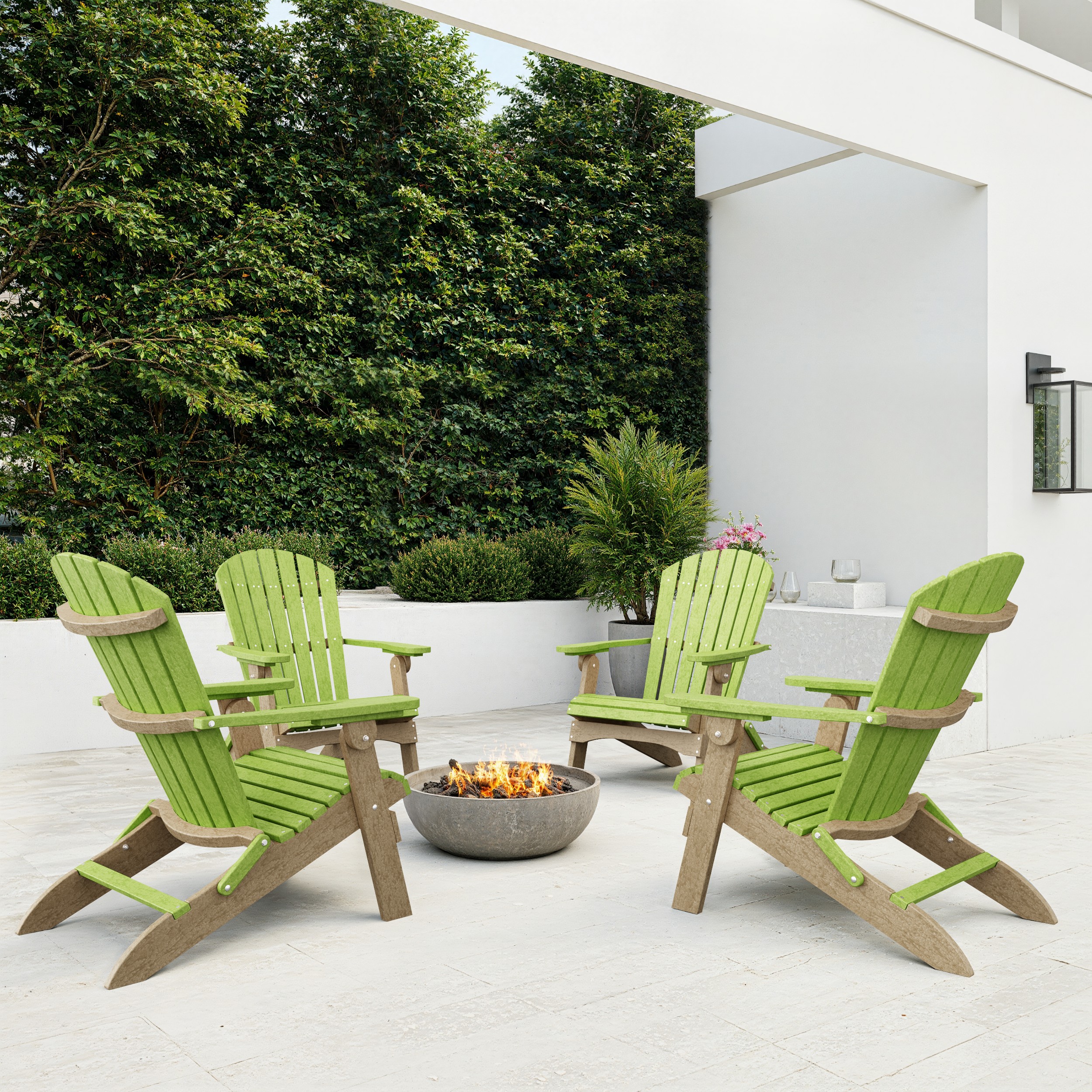 Heritage Folding Adirondack Chairs Set of 4