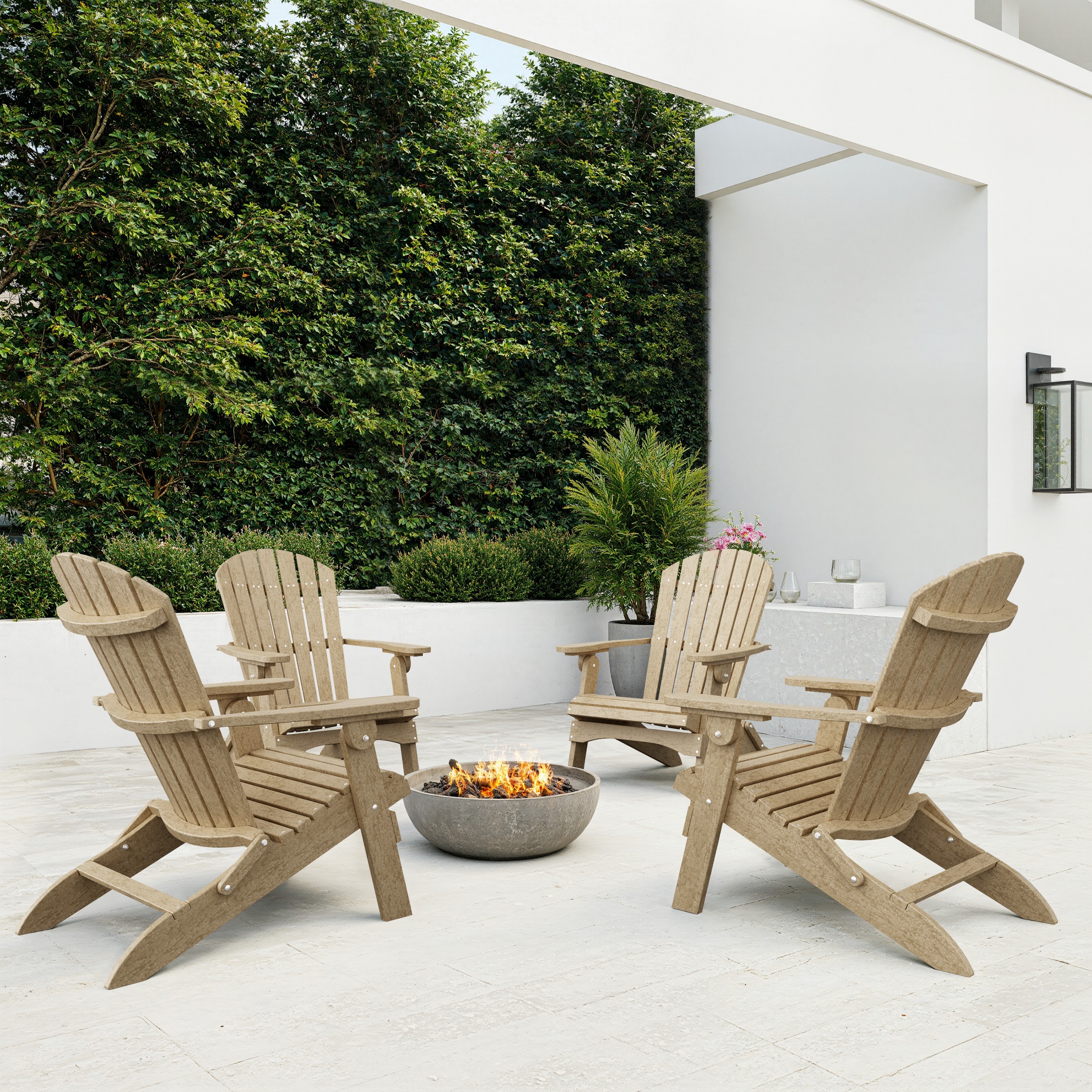 Heritage Folding Adirondack Chairs Set of 4