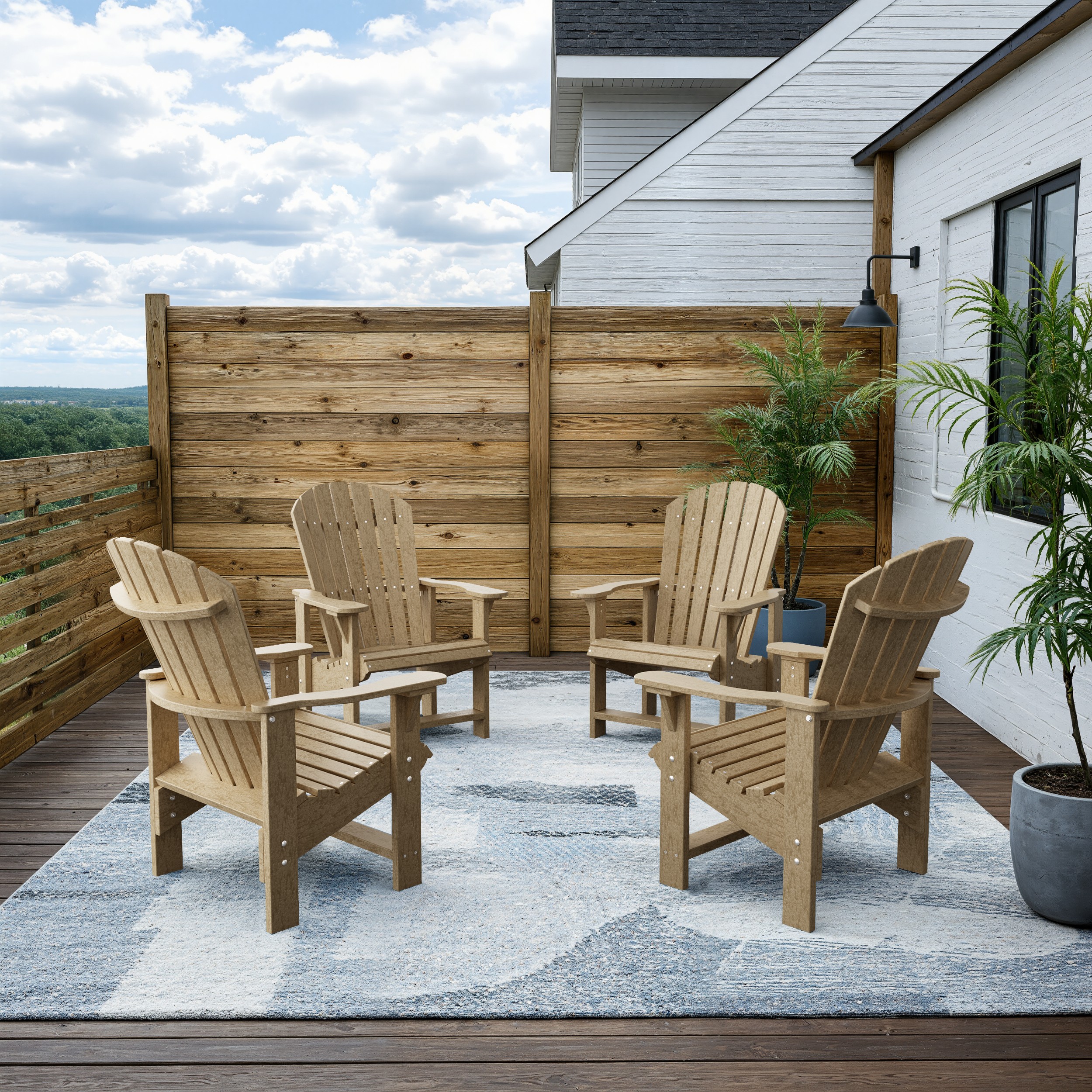 Heritage Upright Adirondack Chairs Set of 4