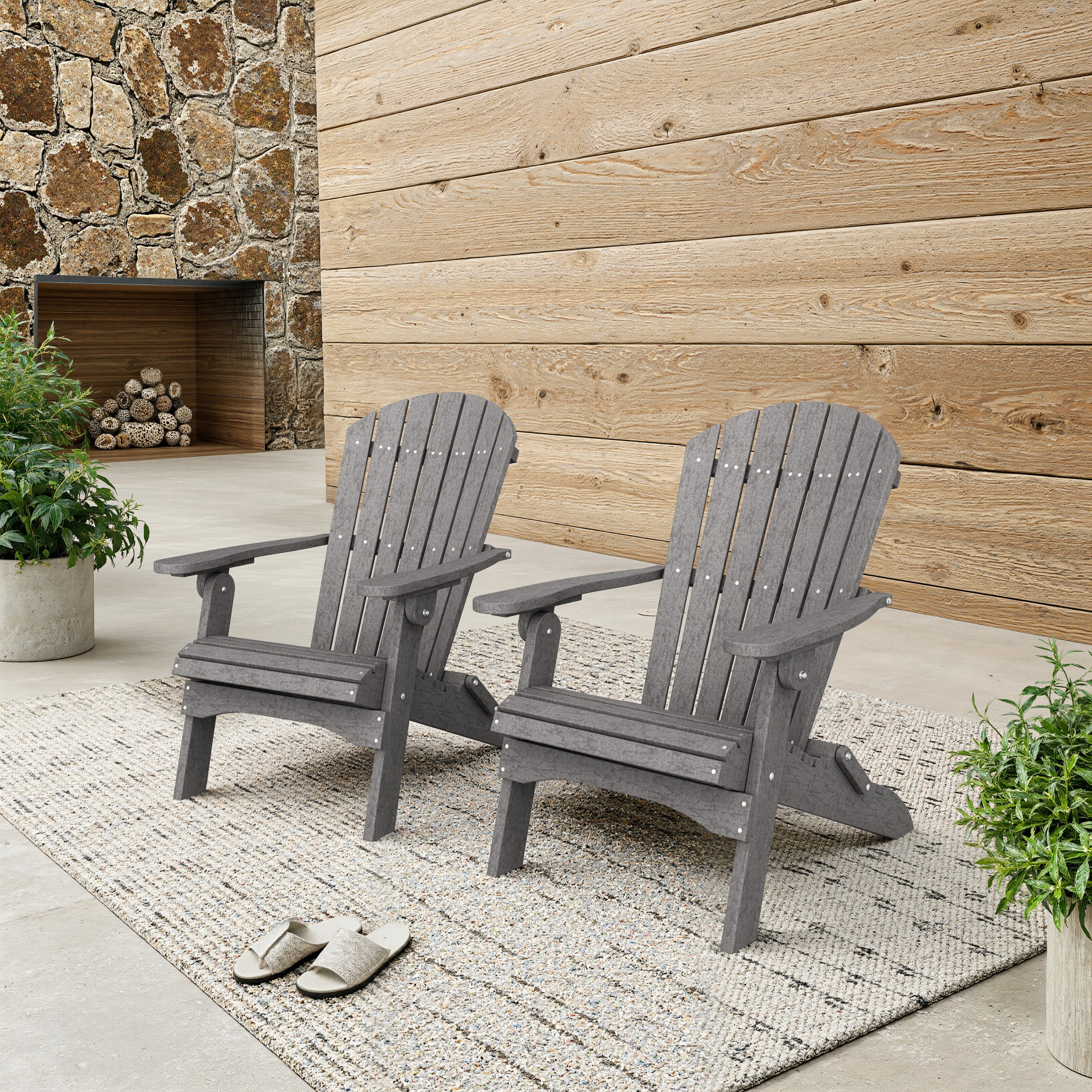 Heritage Folding Adirondack Chairs Set of 2