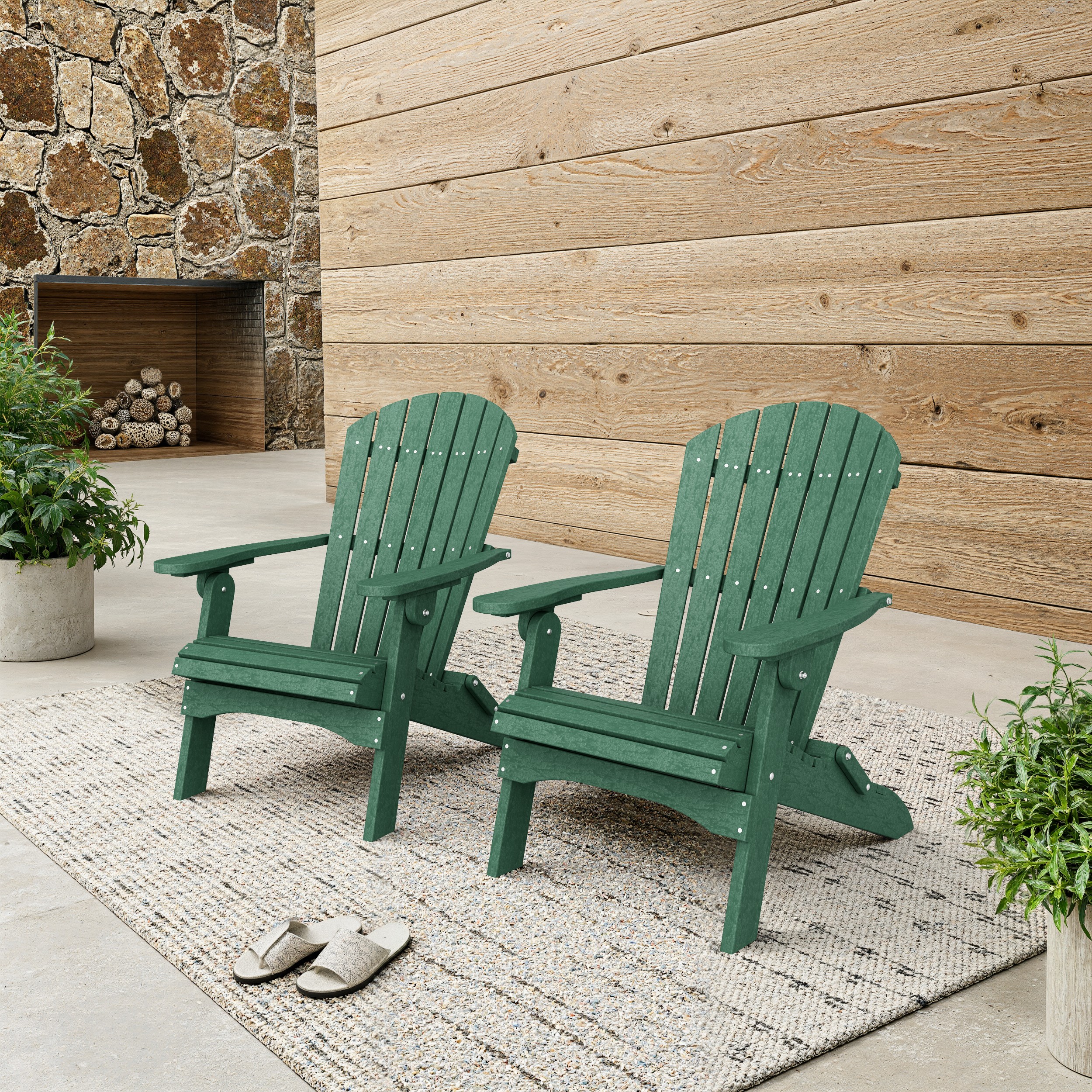Heritage Folding Adirondack Chairs Set of 2