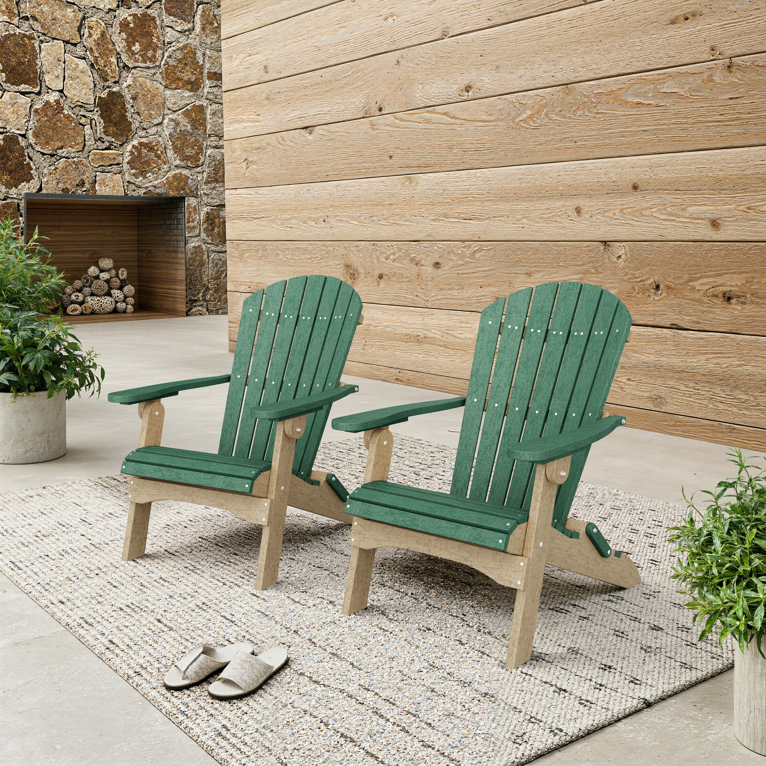 Heritage Folding Adirondack Chairs Set of 2