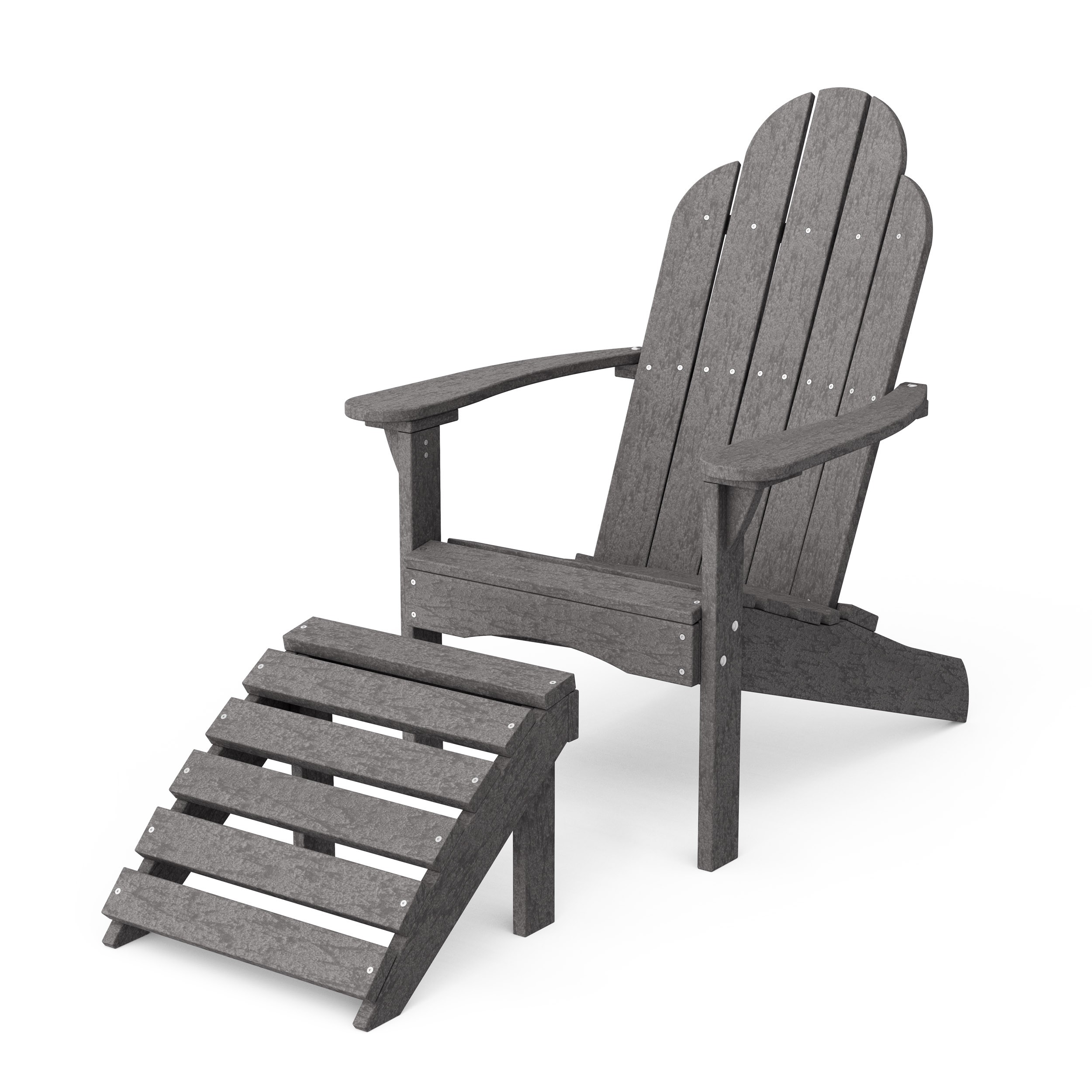 Classic Adirondack Chair with Ottoman Set