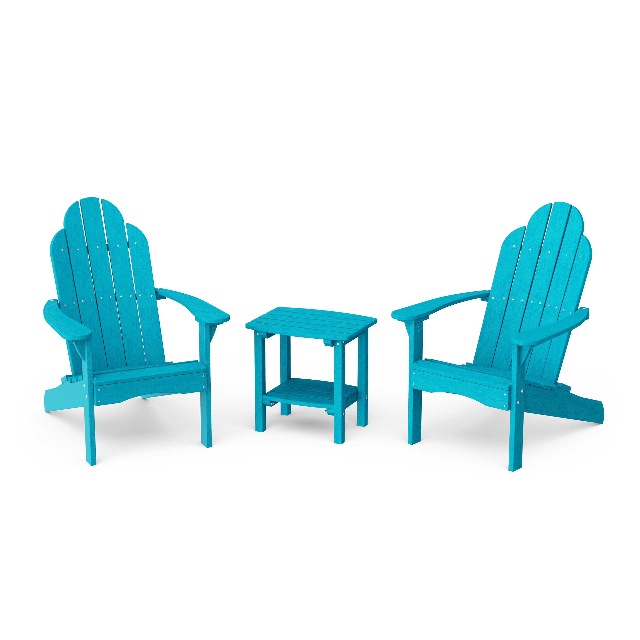 Classic 3-Piece Adirondack Chair Set with Side Table