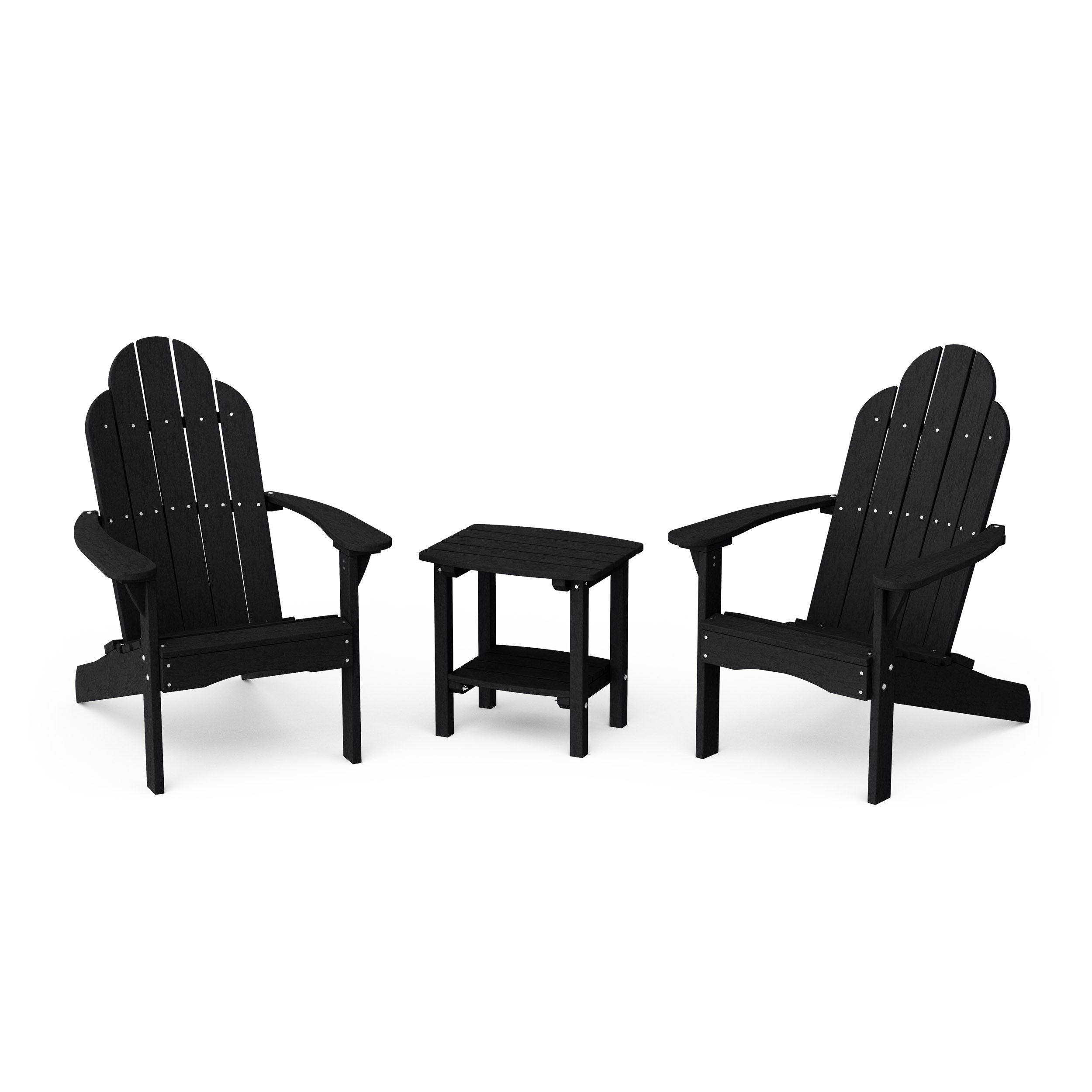 Classic 3-Piece Adirondack Chair Set with Side Table