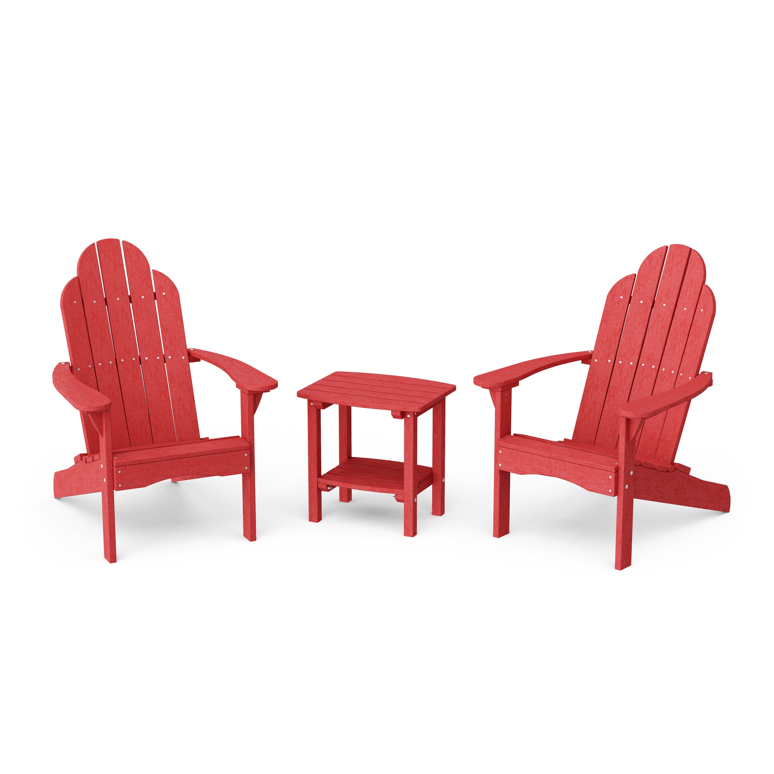 Classic 3-Piece Adirondack Chair Set with Side Table