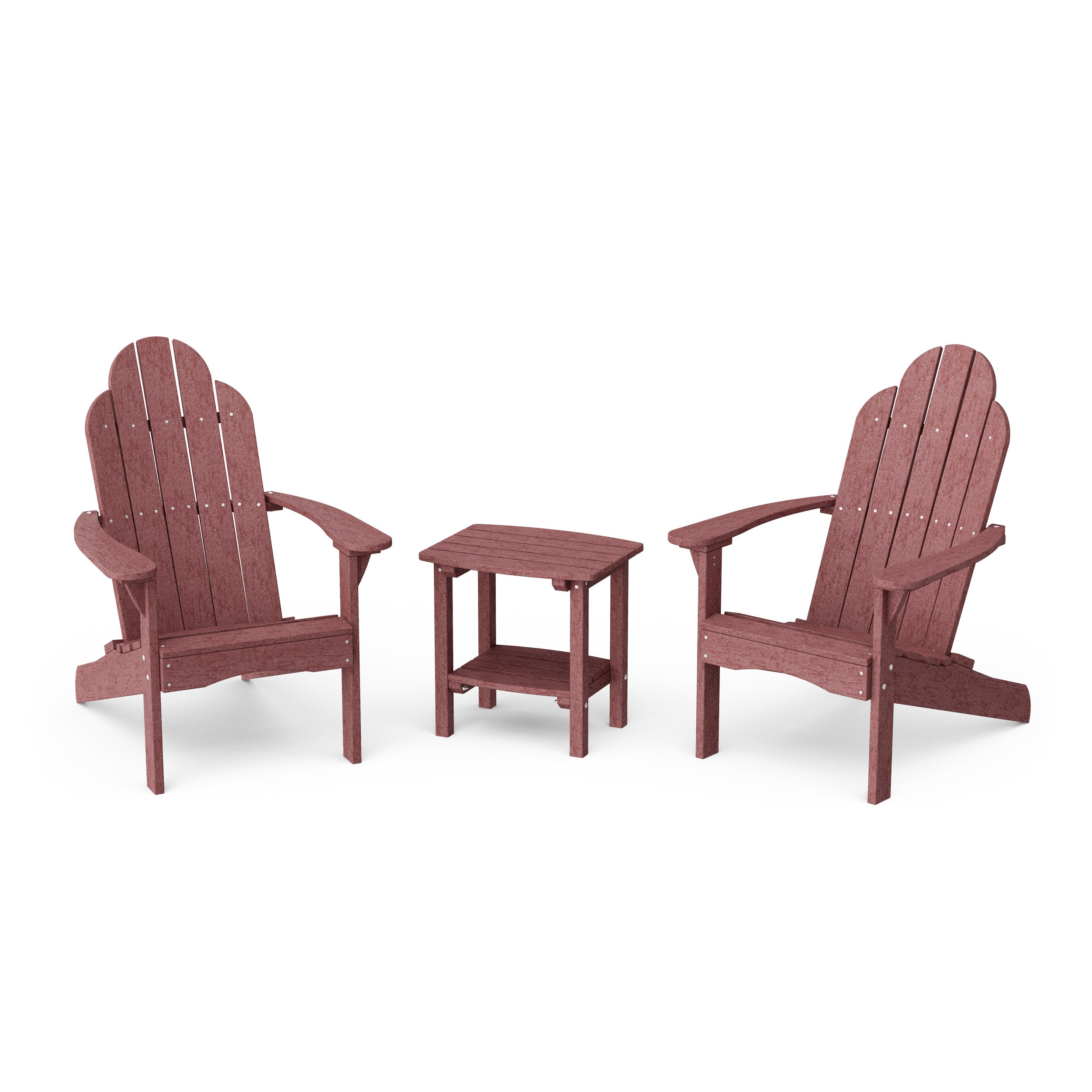 Classic 3-Piece Adirondack Chair Set with Side Table