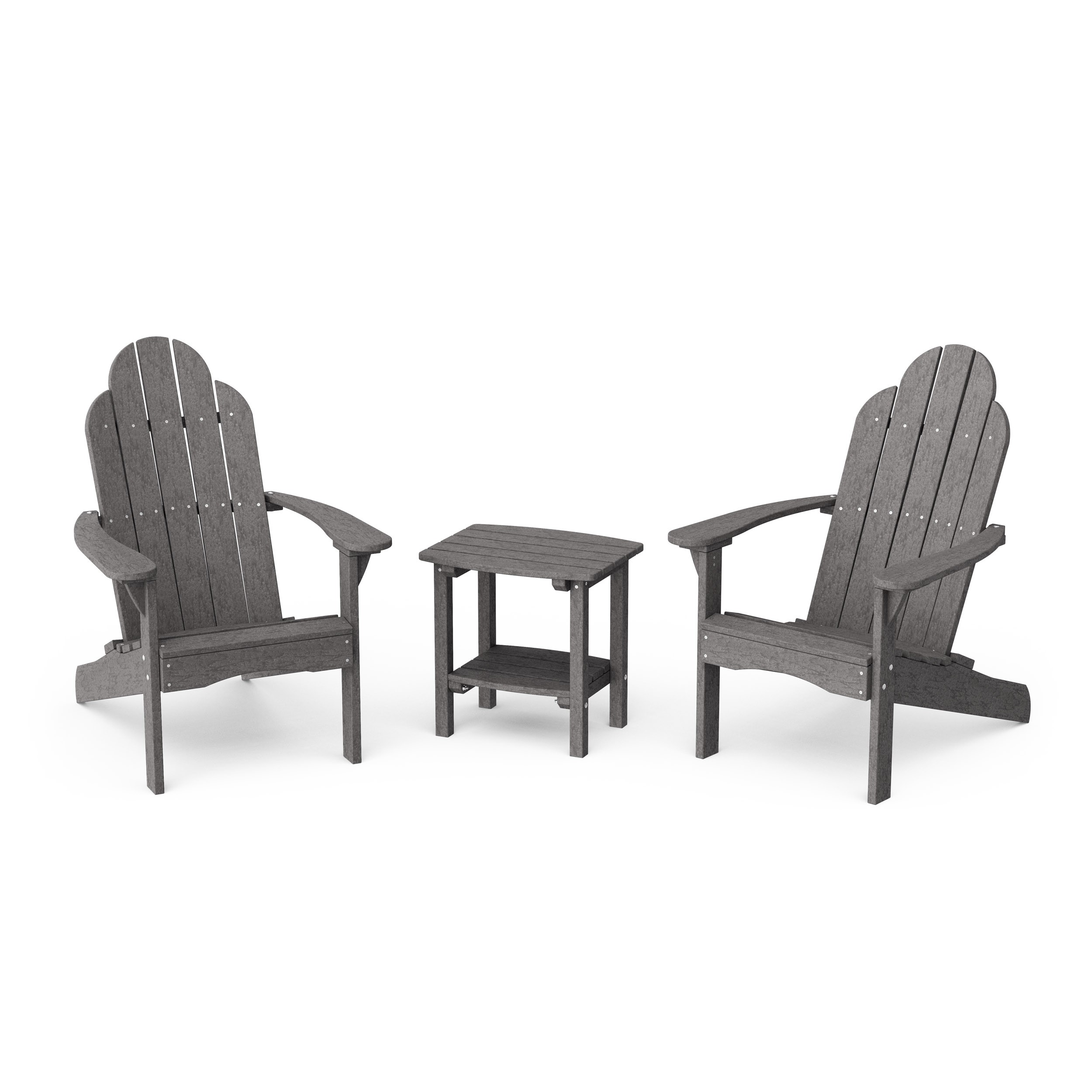 Classic 3-Piece Adirondack Chair Set with Side Table