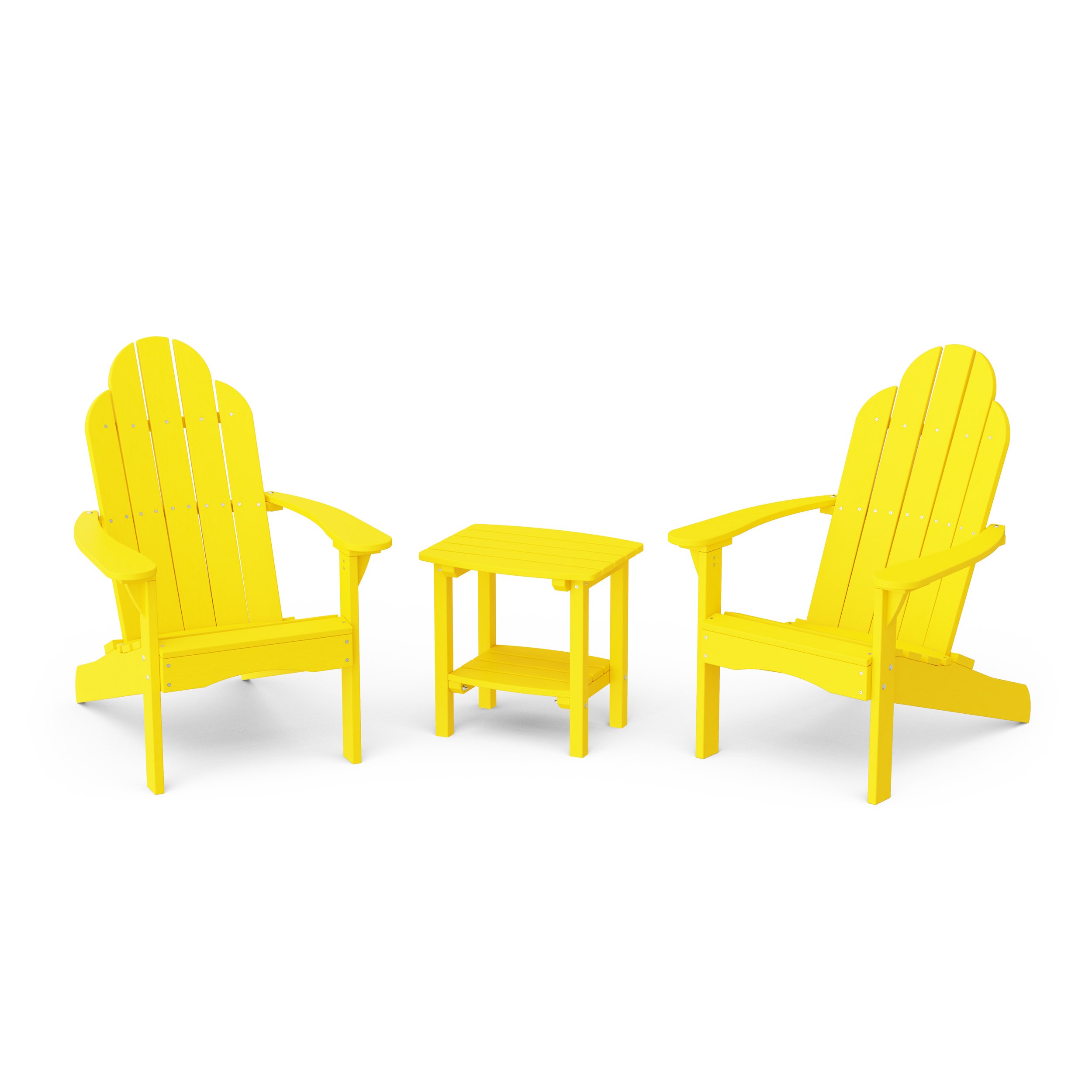 Classic 3-Piece Adirondack Chair Set with Side Table