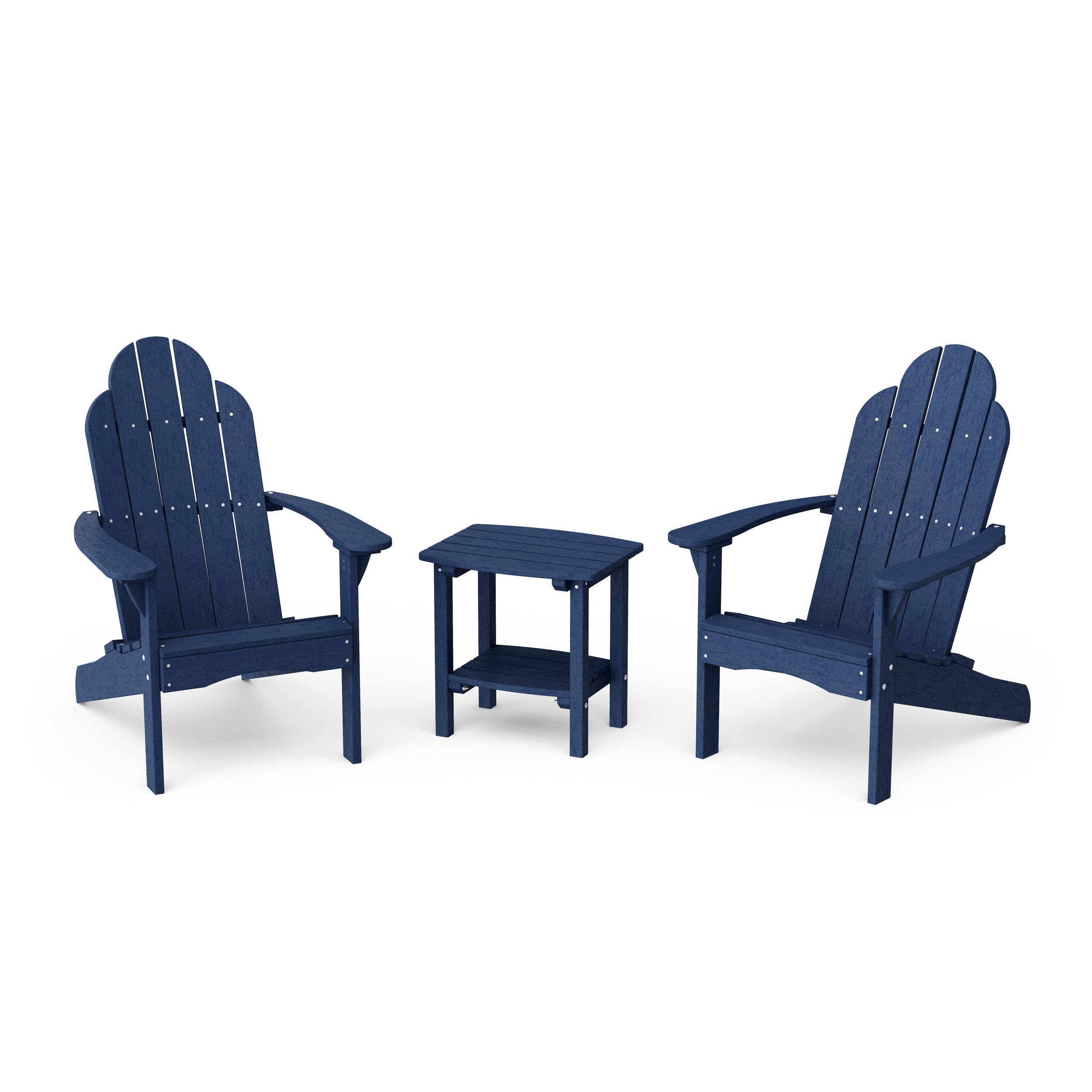 Classic 3-Piece Adirondack Chair Set with Side Table