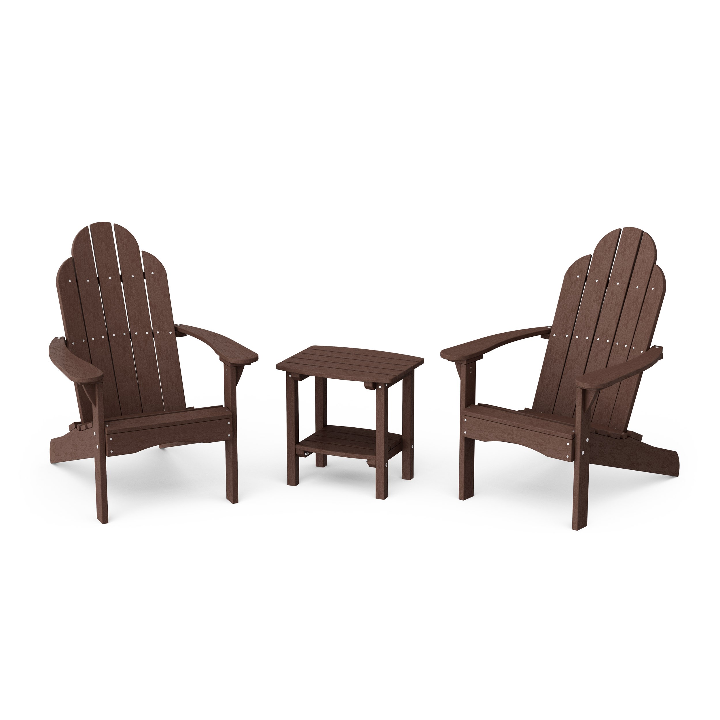 Classic 3-Piece Adirondack Chair Set with Side Table