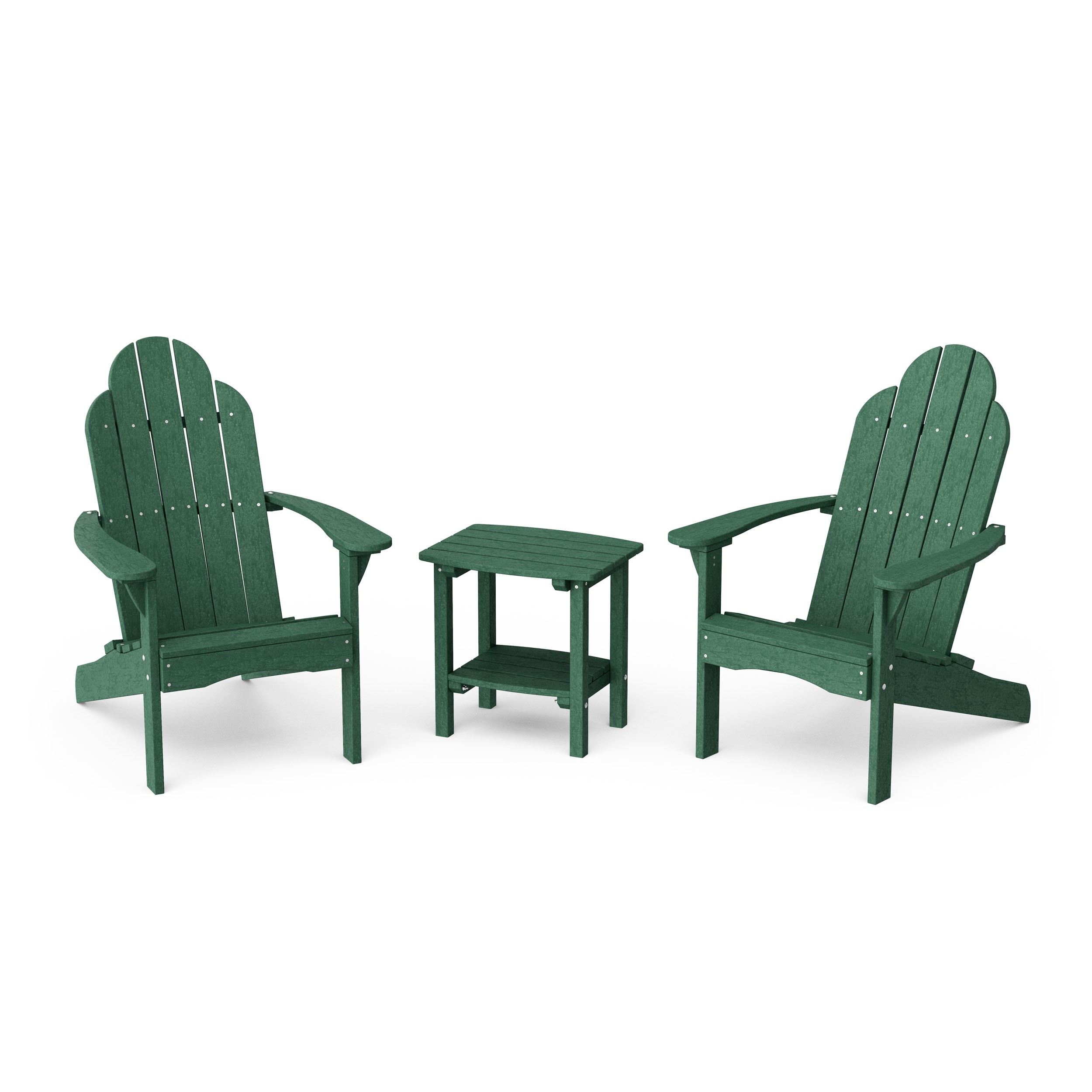 Classic 3-Piece Adirondack Chair Set with Side Table