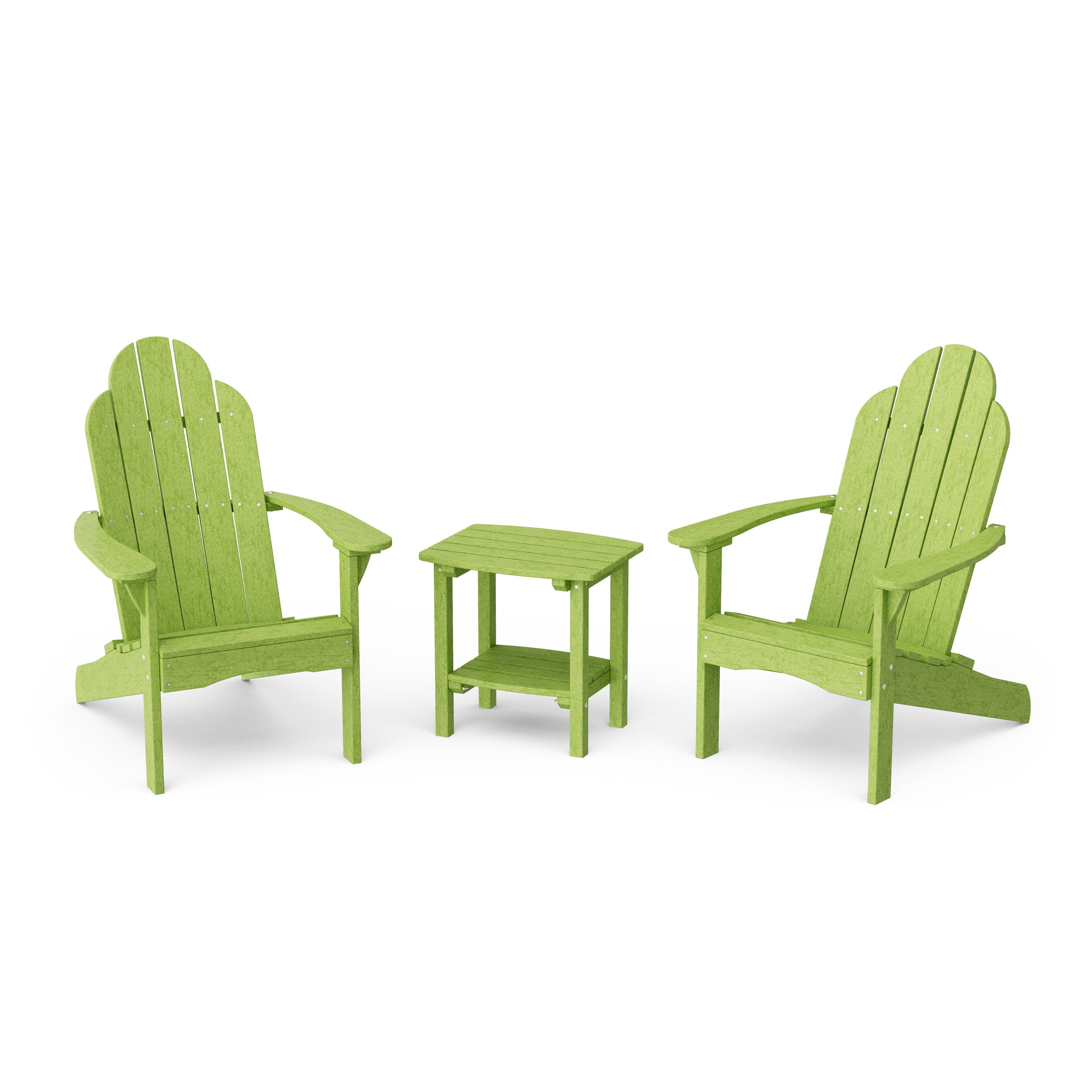 Classic 3-Piece Adirondack Chair Set with Side Table