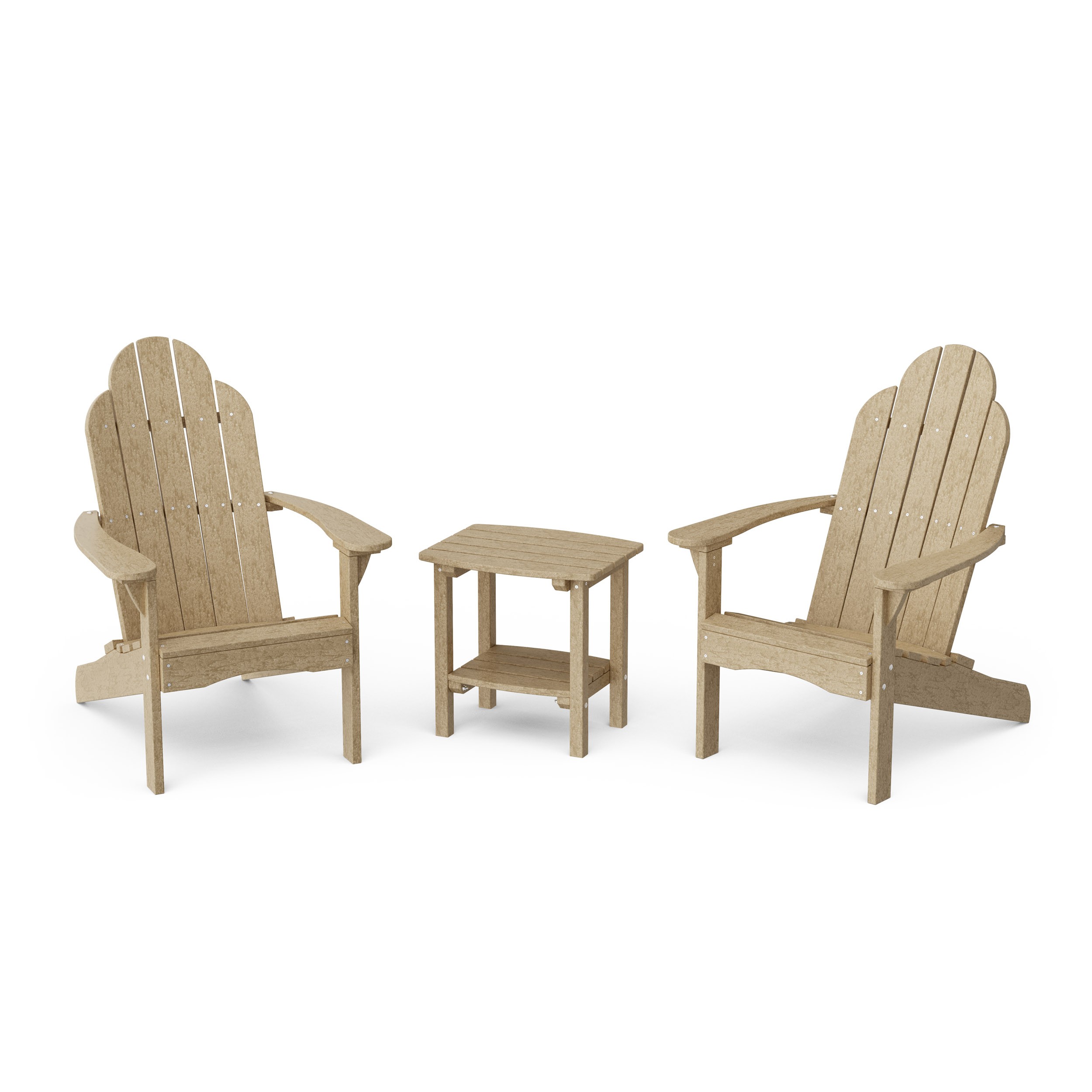 Classic 3-Piece Adirondack Chair Set with Side Table