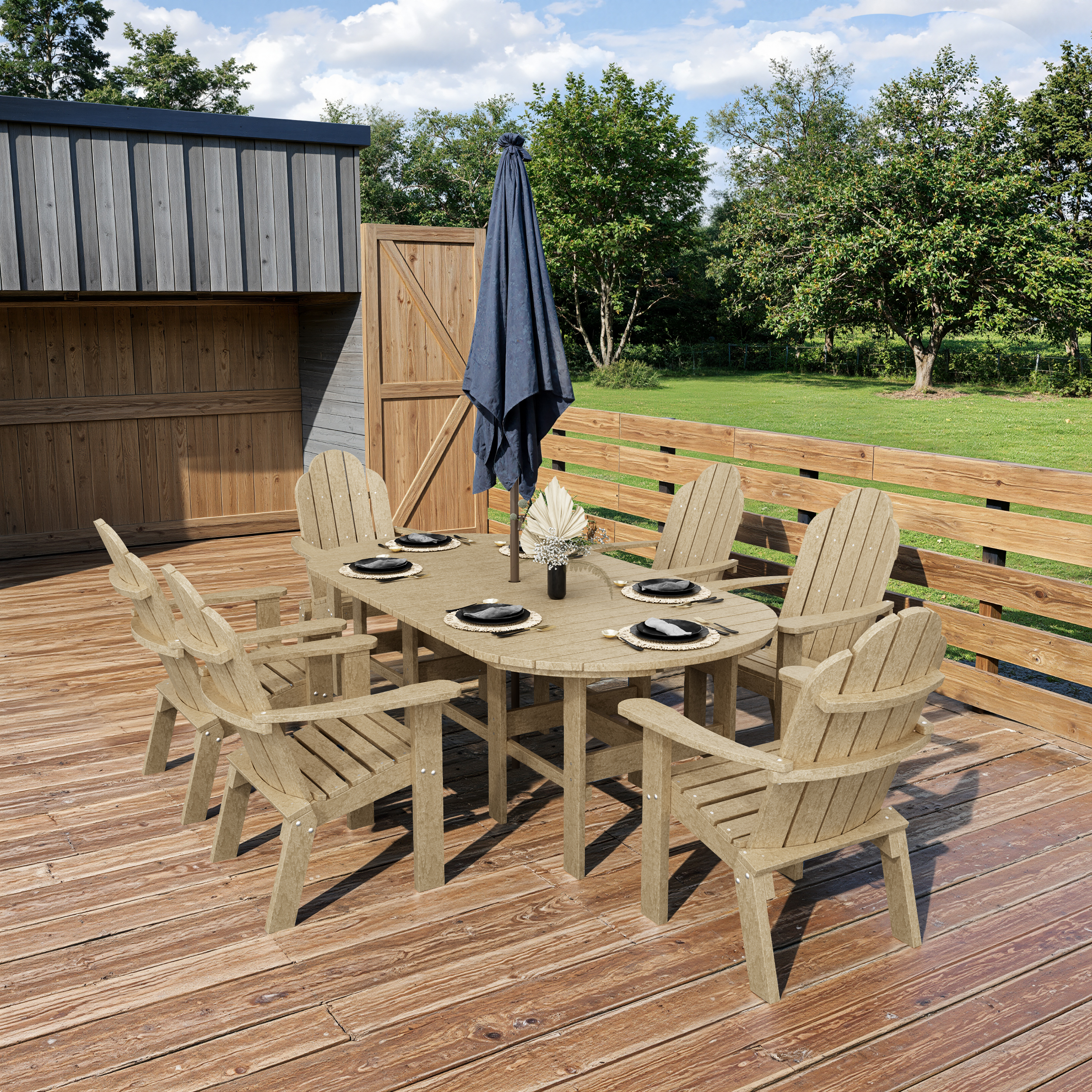 Classic Adirondack 7-Piece Oval Dining Set
