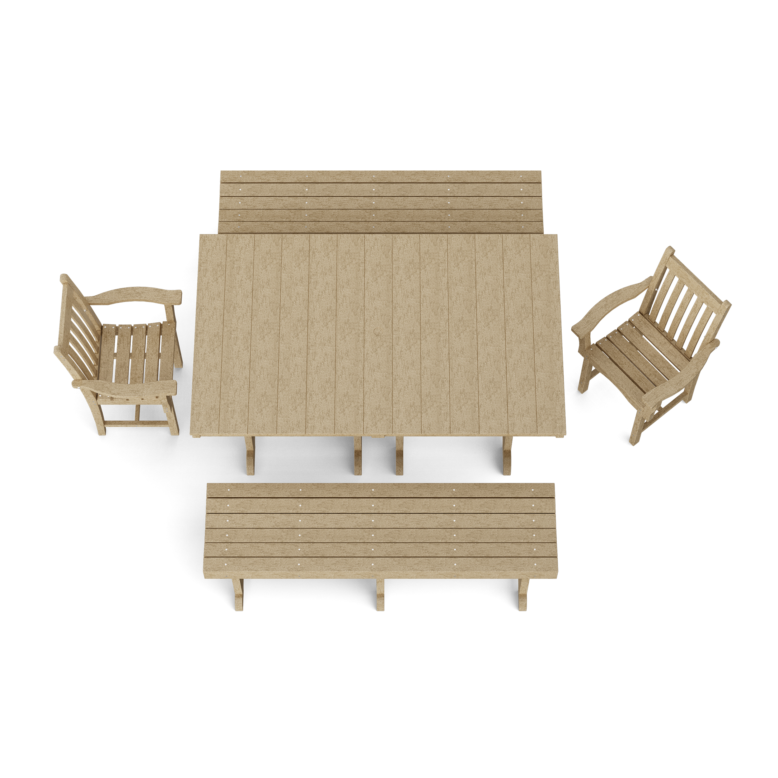 Classic 5-Piece Rectangular Dining Set with Benches