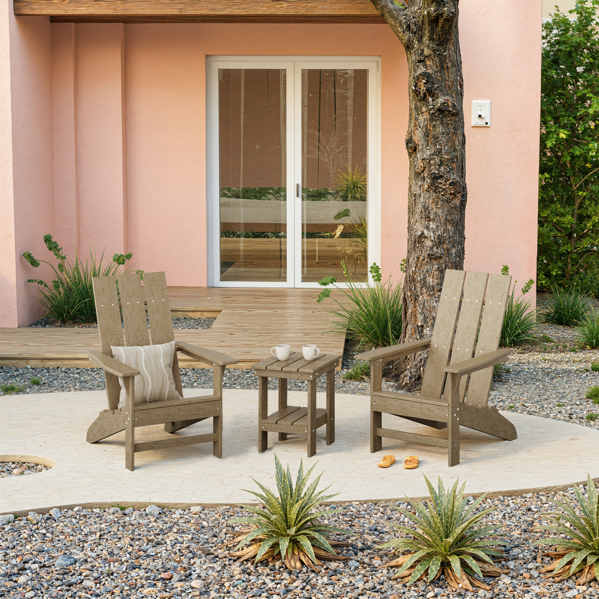 Freedom 3-Piece Modern Adirondack Set with Side Table