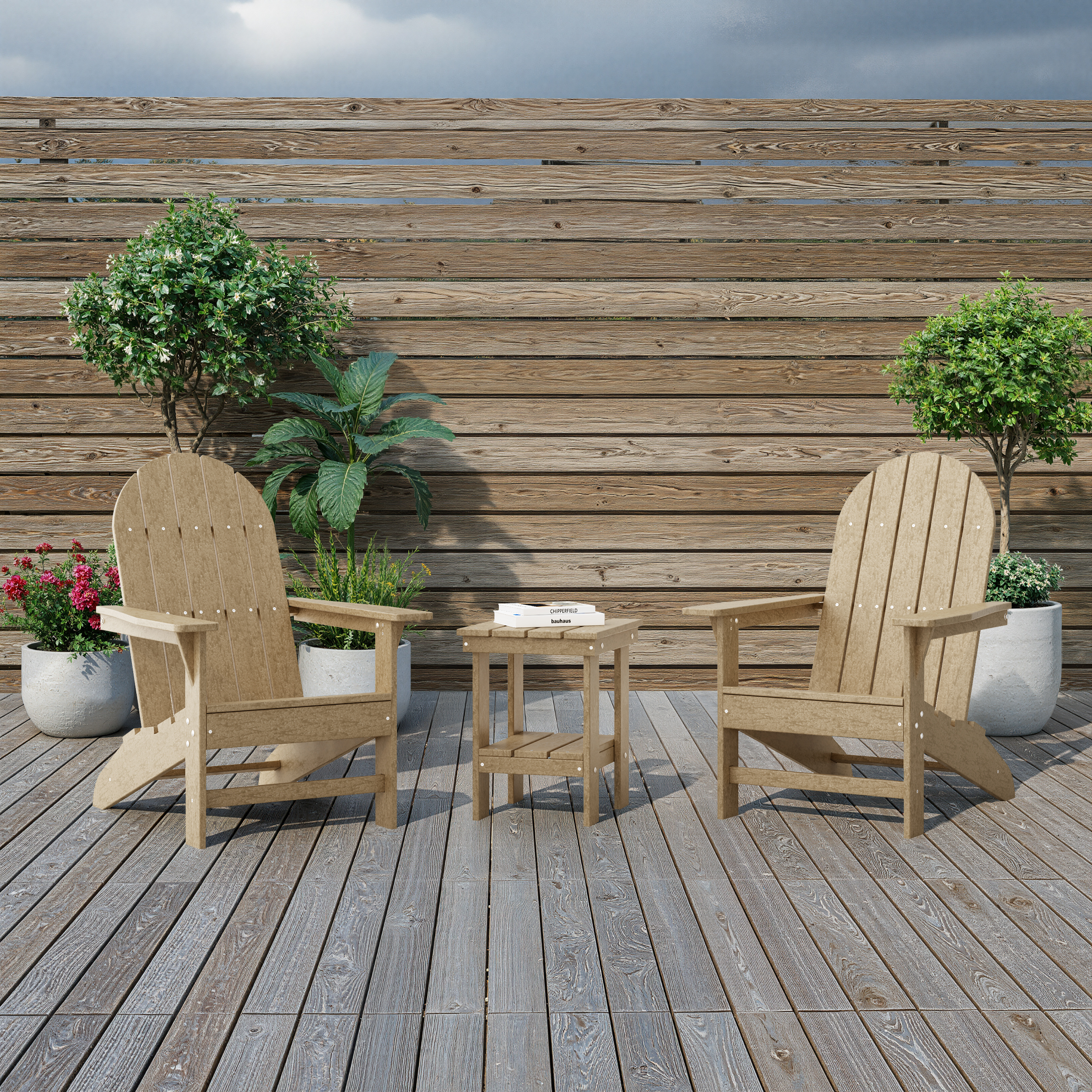 Freedom 3-Piece Traditional Adirondack Set with Side Table