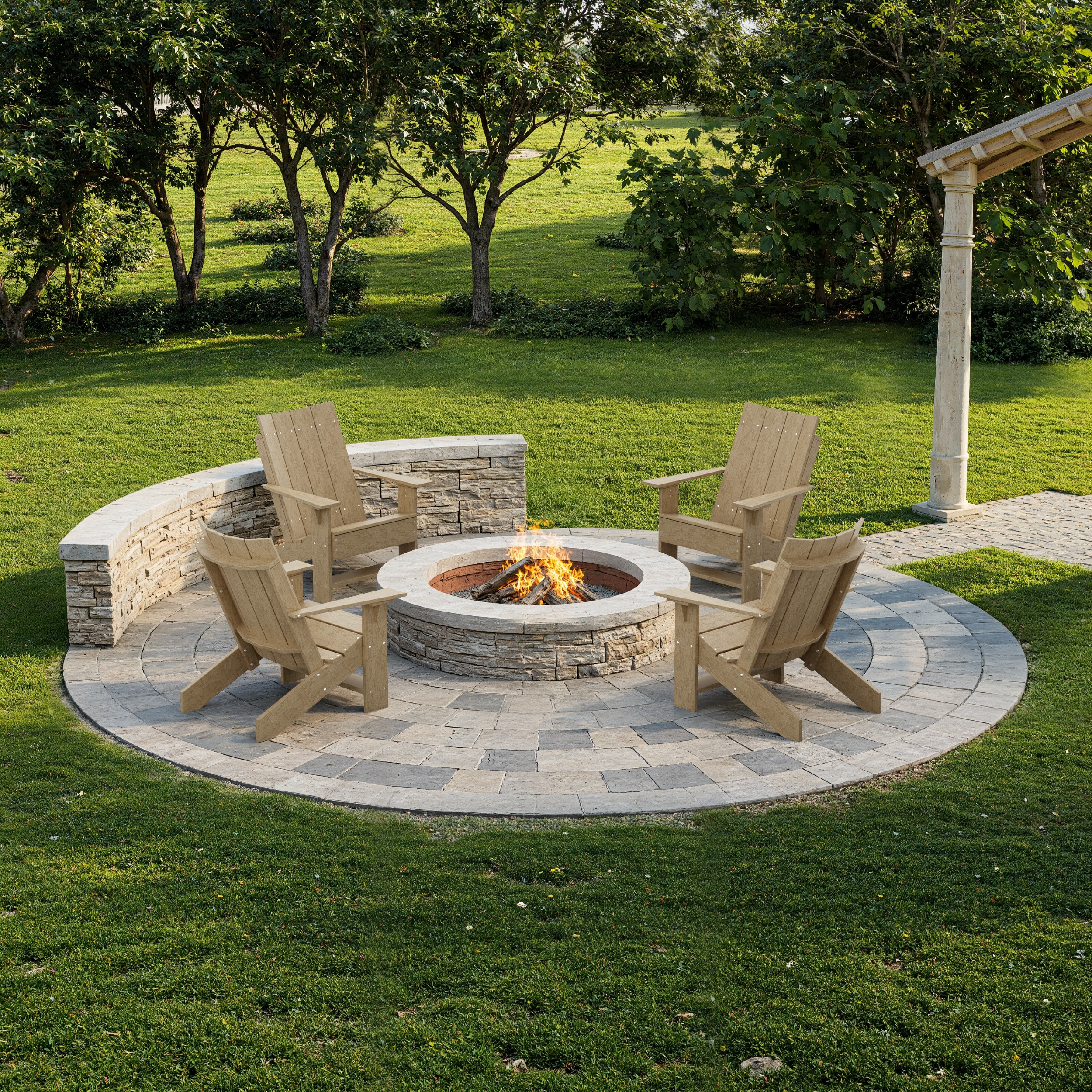 Contemporary Modern Adirondack Chairs Set of 4