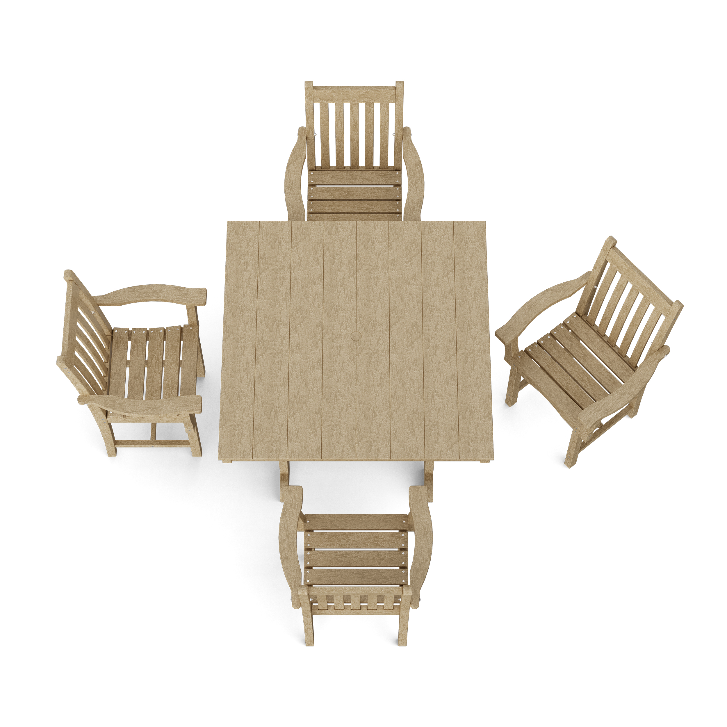 Classic 5-Piece Arm Chair Square Dining Set