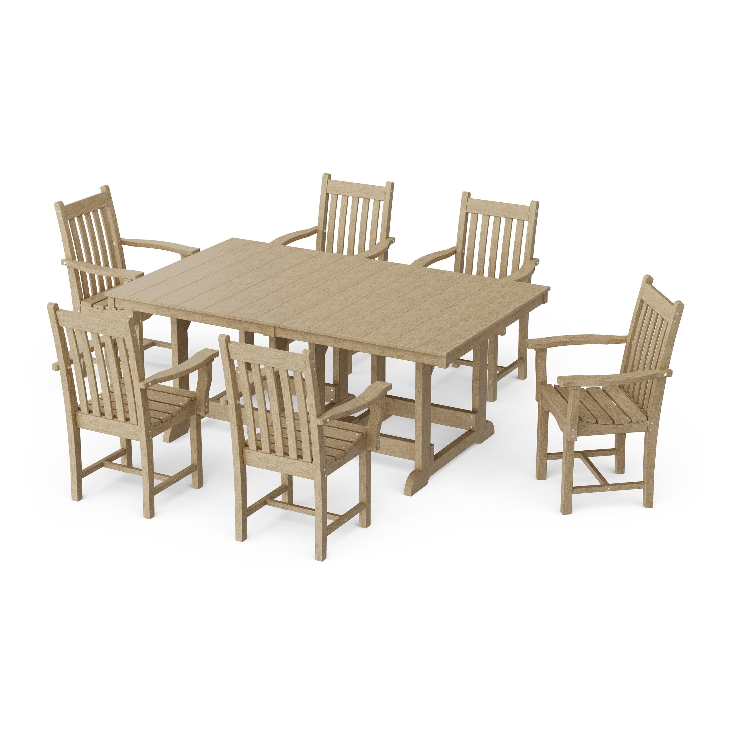 Classic 7-Piece Arm Chair Rectangular Dining Set