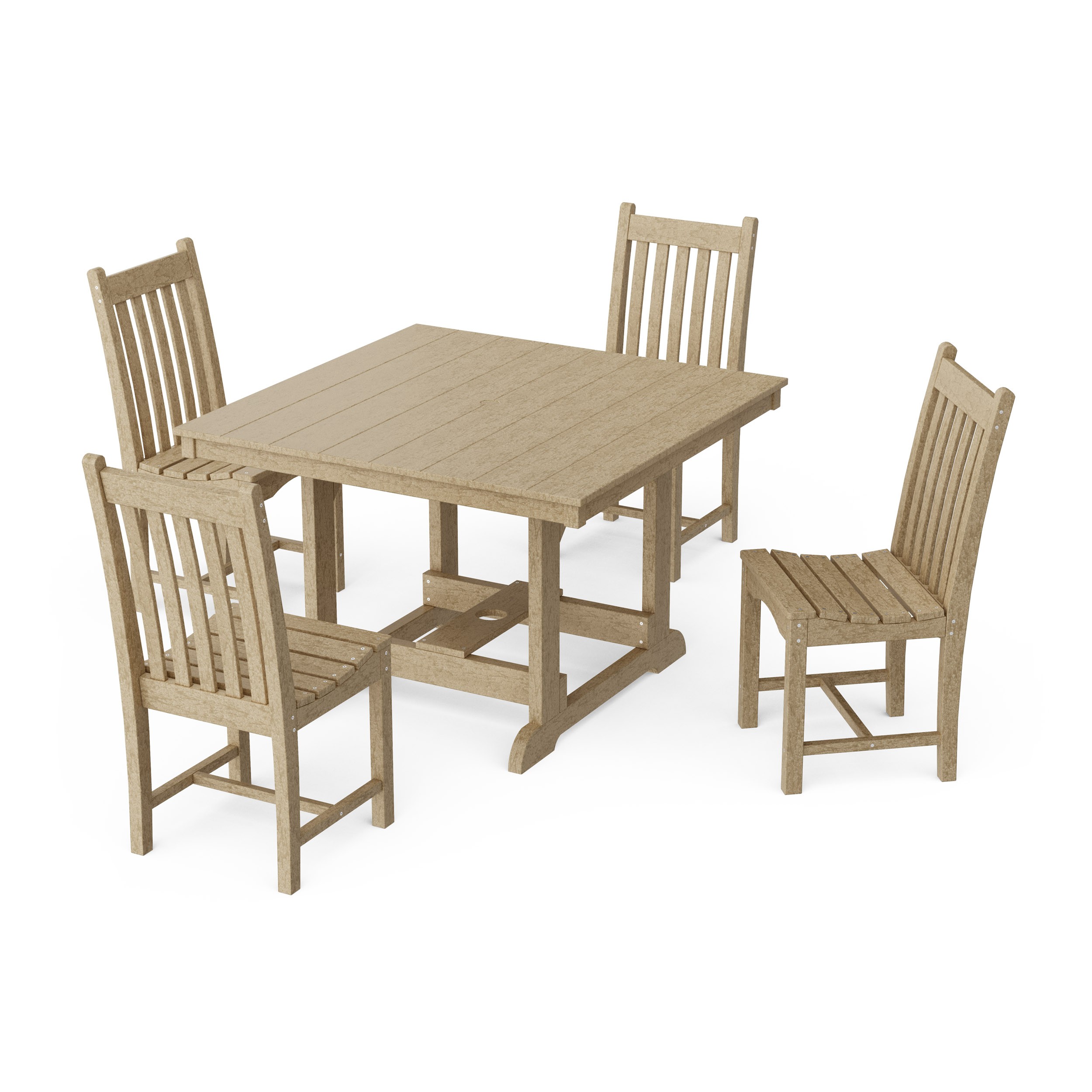 Classic 5-Piece Side Chair Square Dining Set