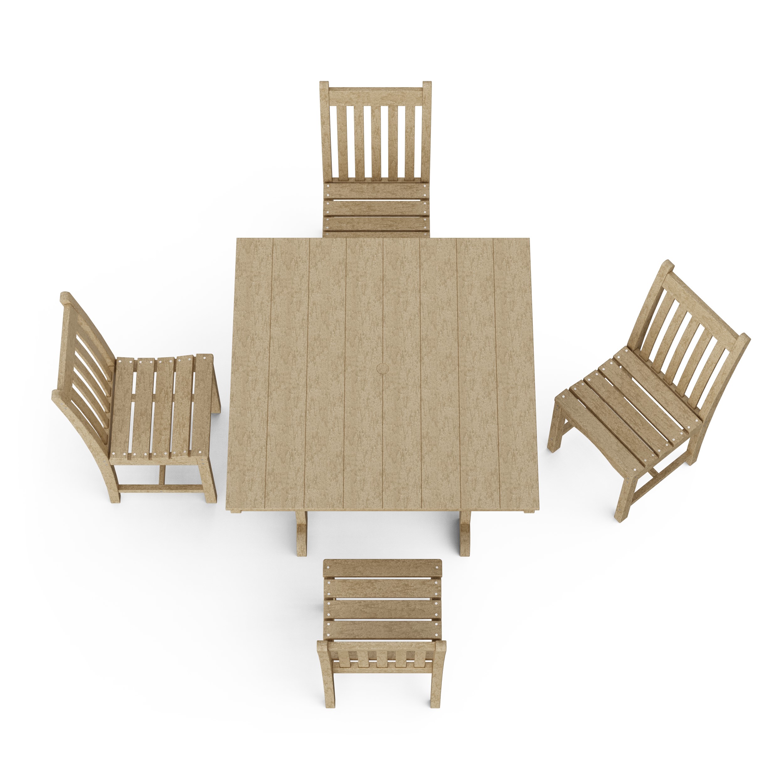 Classic 5-Piece Side Chair Square Dining Set